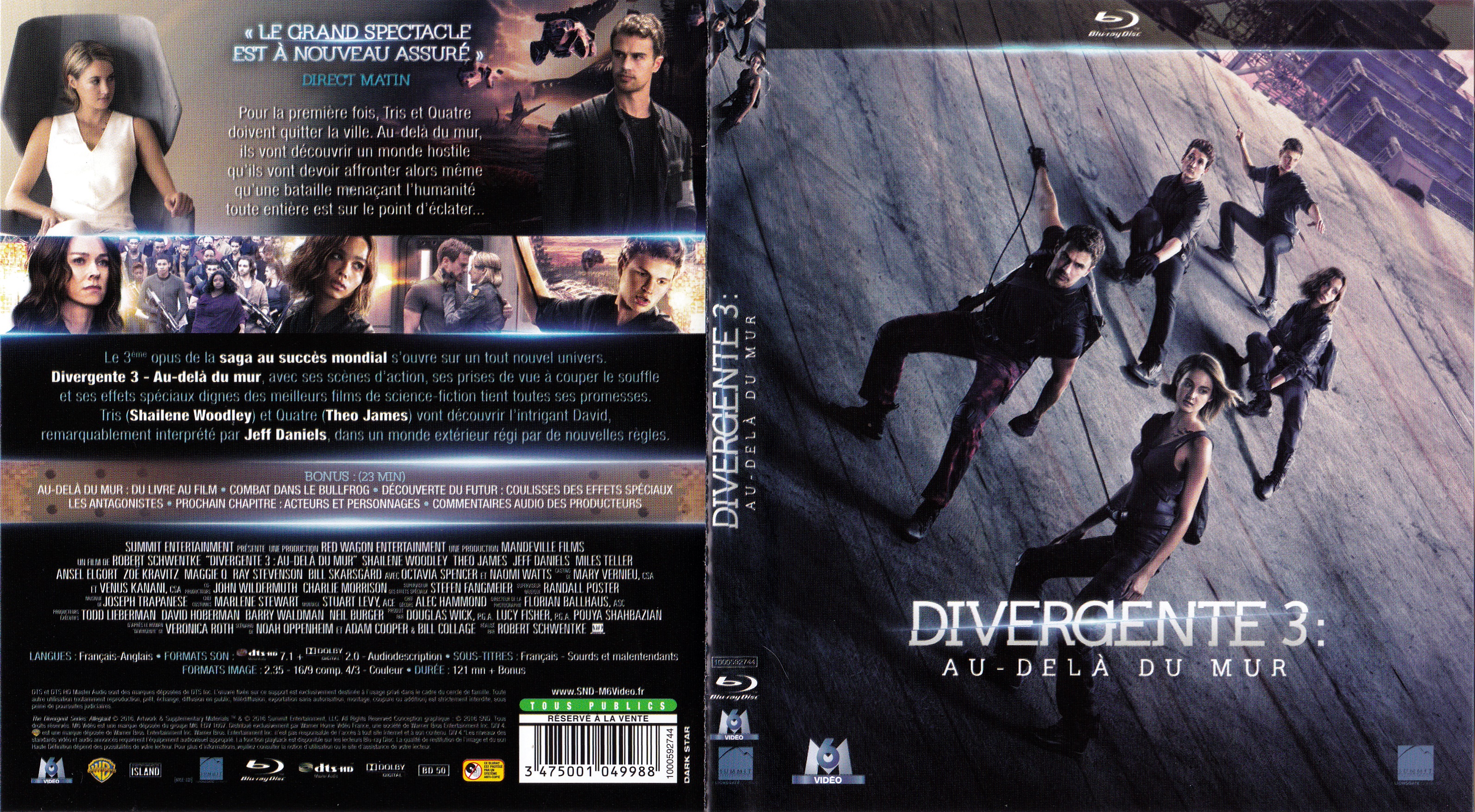 Jaquette DVD Divergente 3 (BLU-RAY)