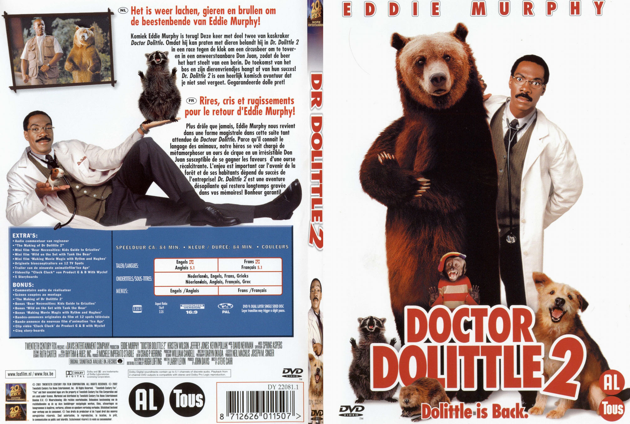 Jaquette DVD Docteur Dolittle 2 - SLIM