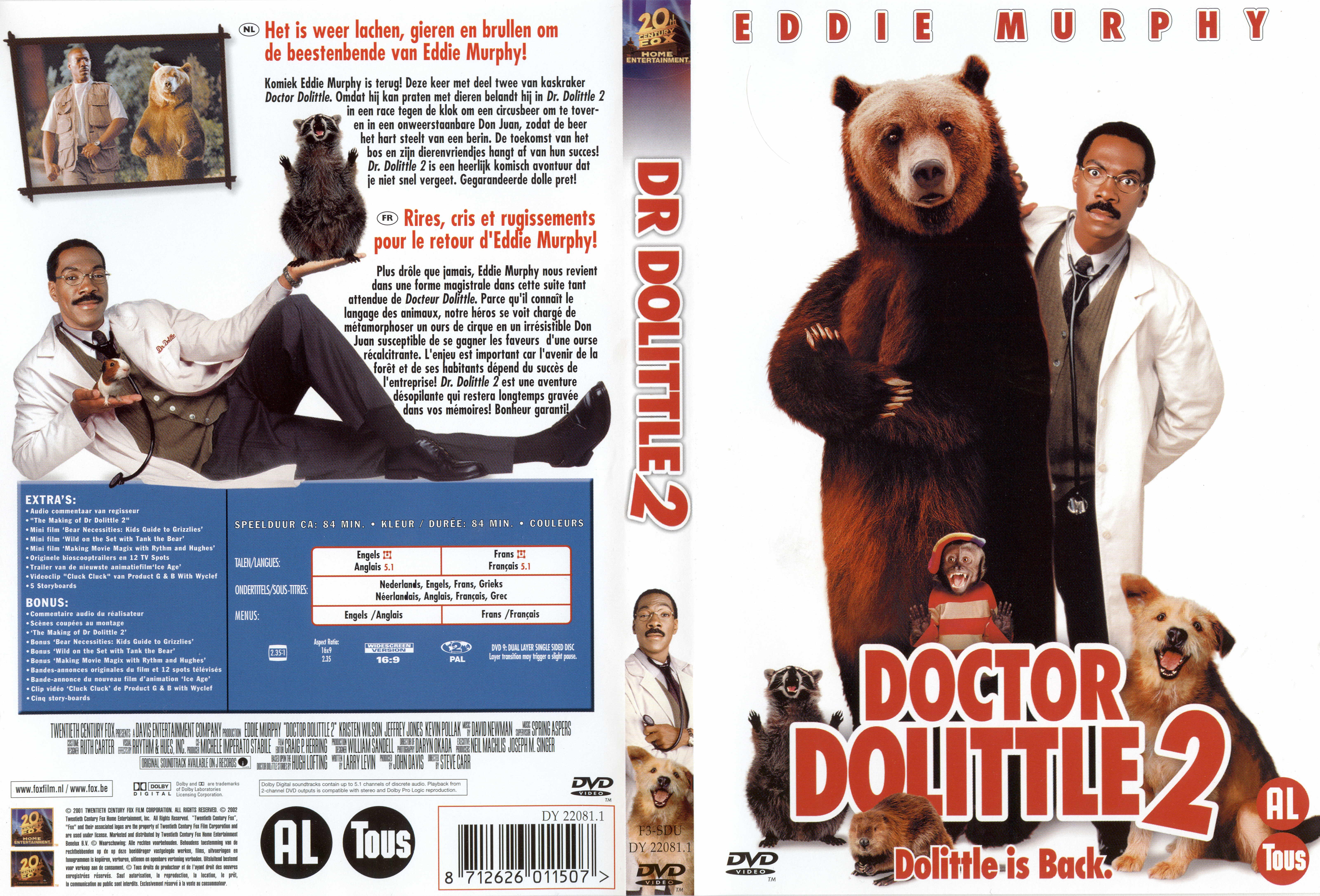 Jaquette DVD Docteur Dolittle 2 v2