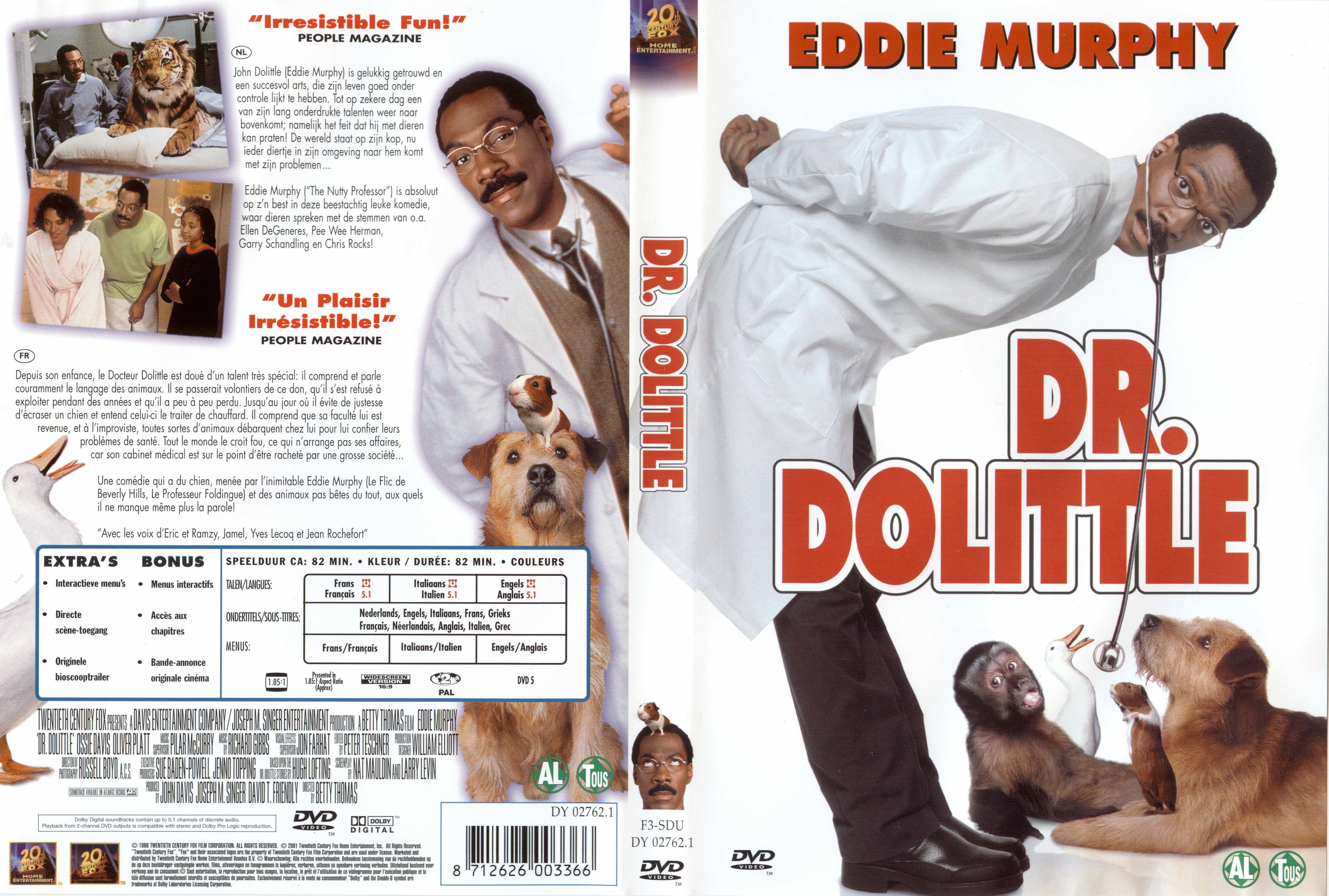 Jaquette DVD Docteur Dolittle v2