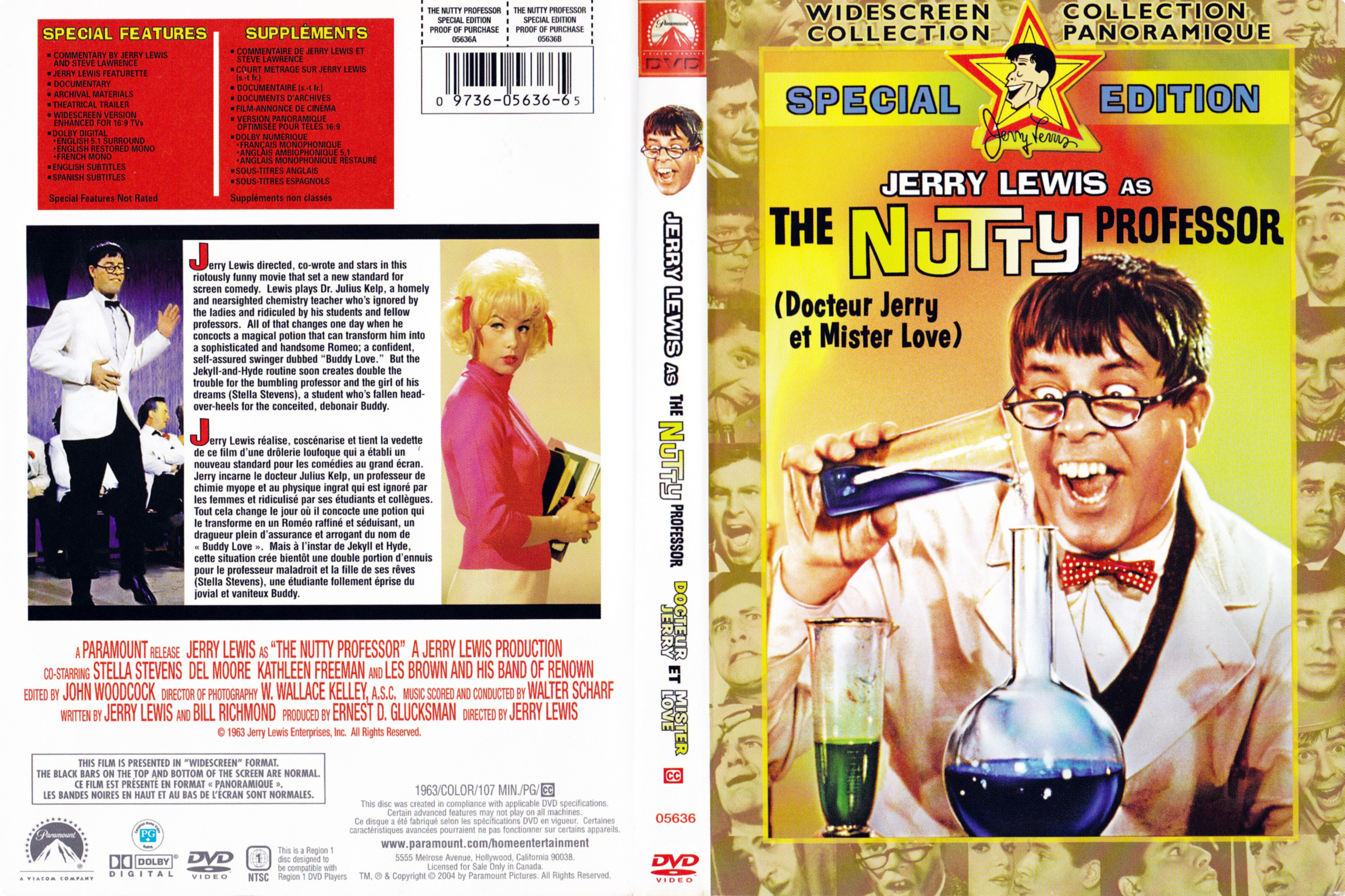 Jaquette DVD Docteur Jerry et Mister love - The nutty professor (Canadienne)