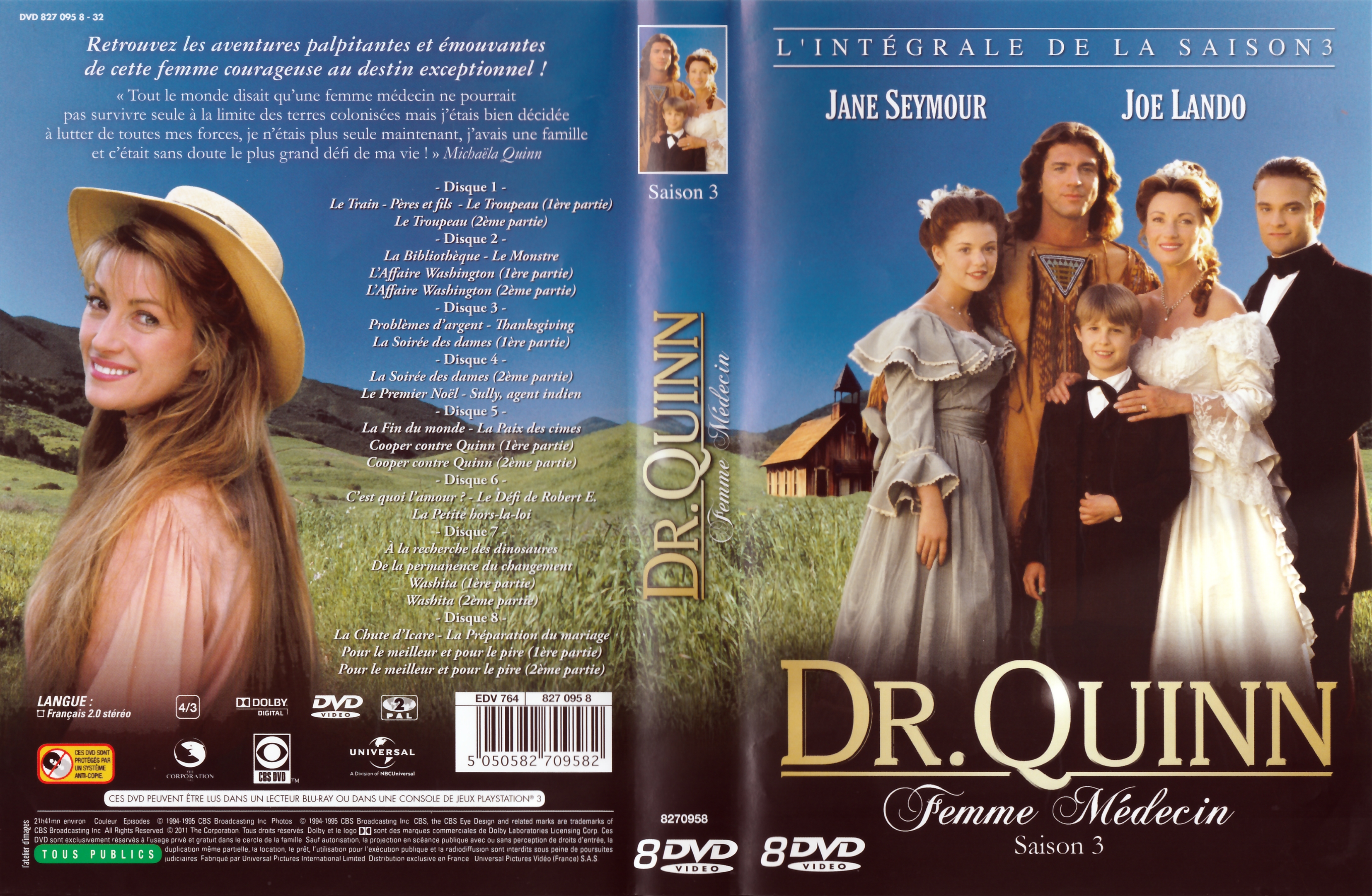 Jaquette DVD Docteur Quinn femme medecin Saison 3