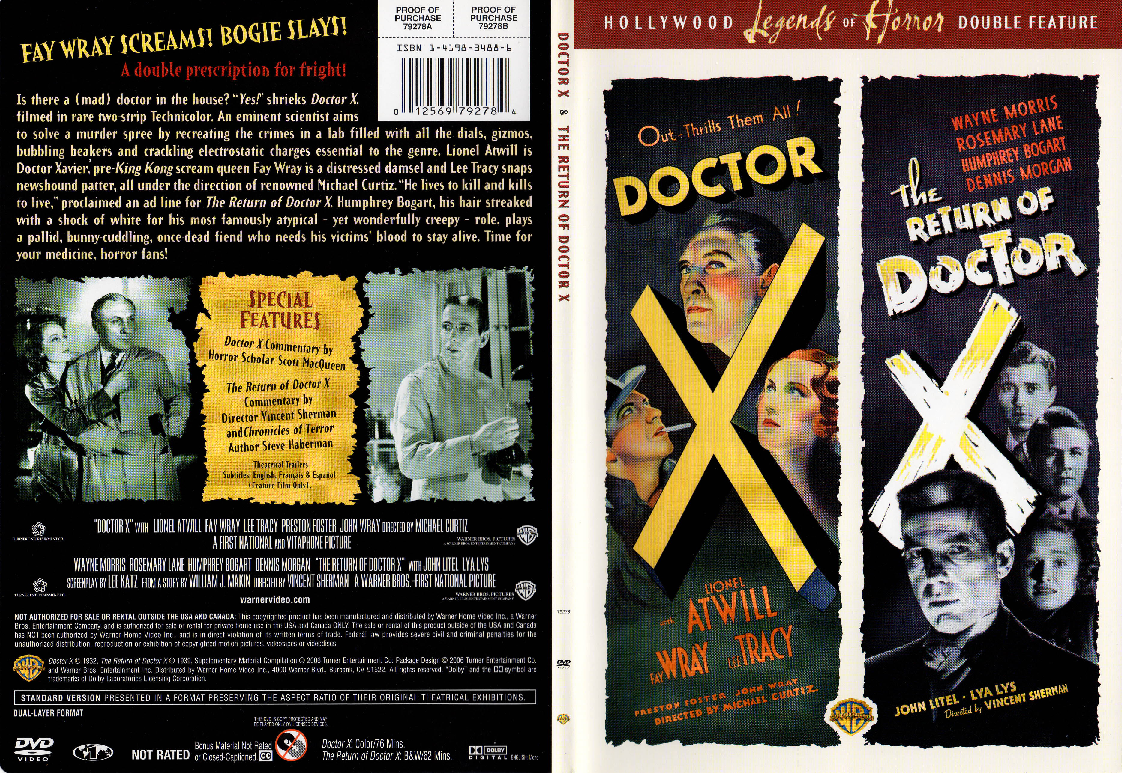 Jaquette DVD Docteur X & Le retour du docteur X Zone 1