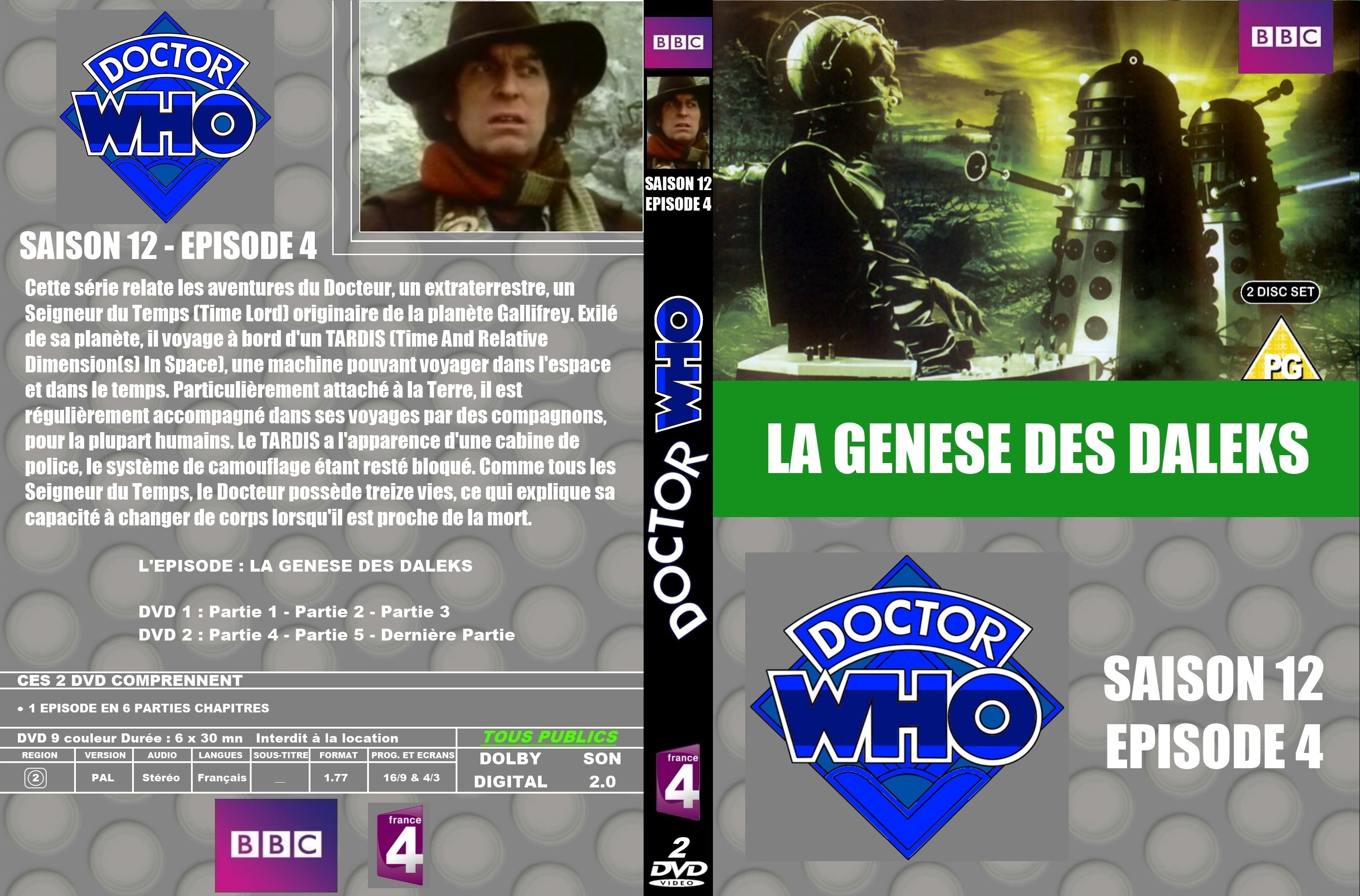 Jaquette DVD Doctor Who Classic Saison 12 pisode 4 custom