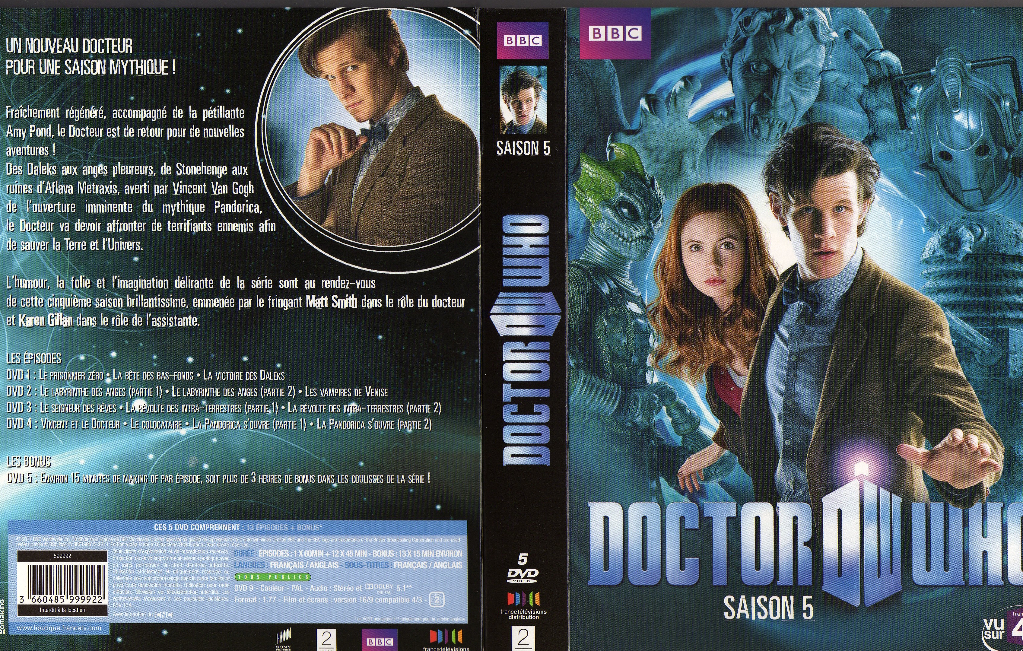 Jaquette DVD Doctor Who Saison 5 COFFRET