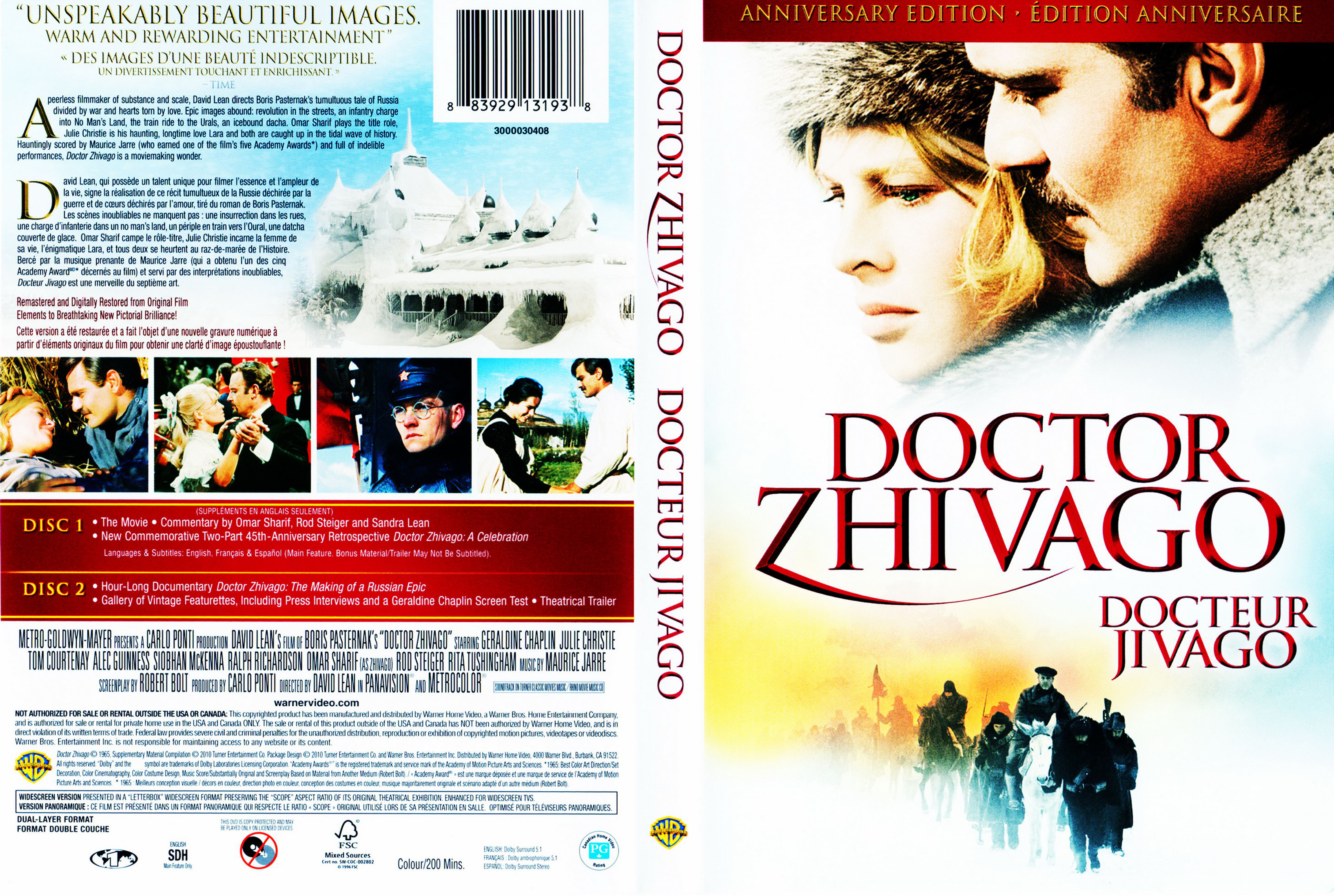 Jaquette DVD Doctor Zhivago - Docteur Jivago (Canadienne)