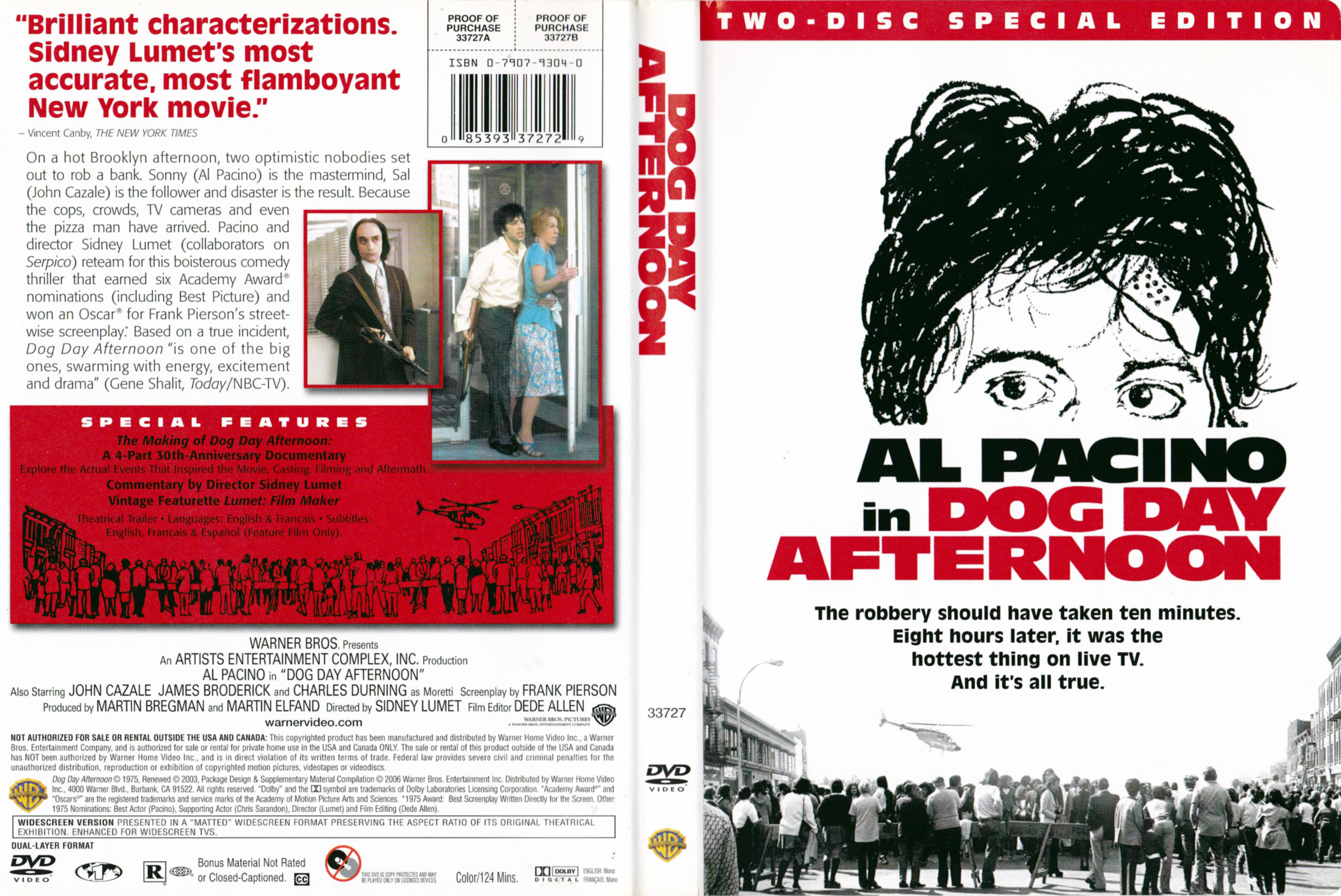 Jaquette DVD Dog day afternoon (Canadienne)