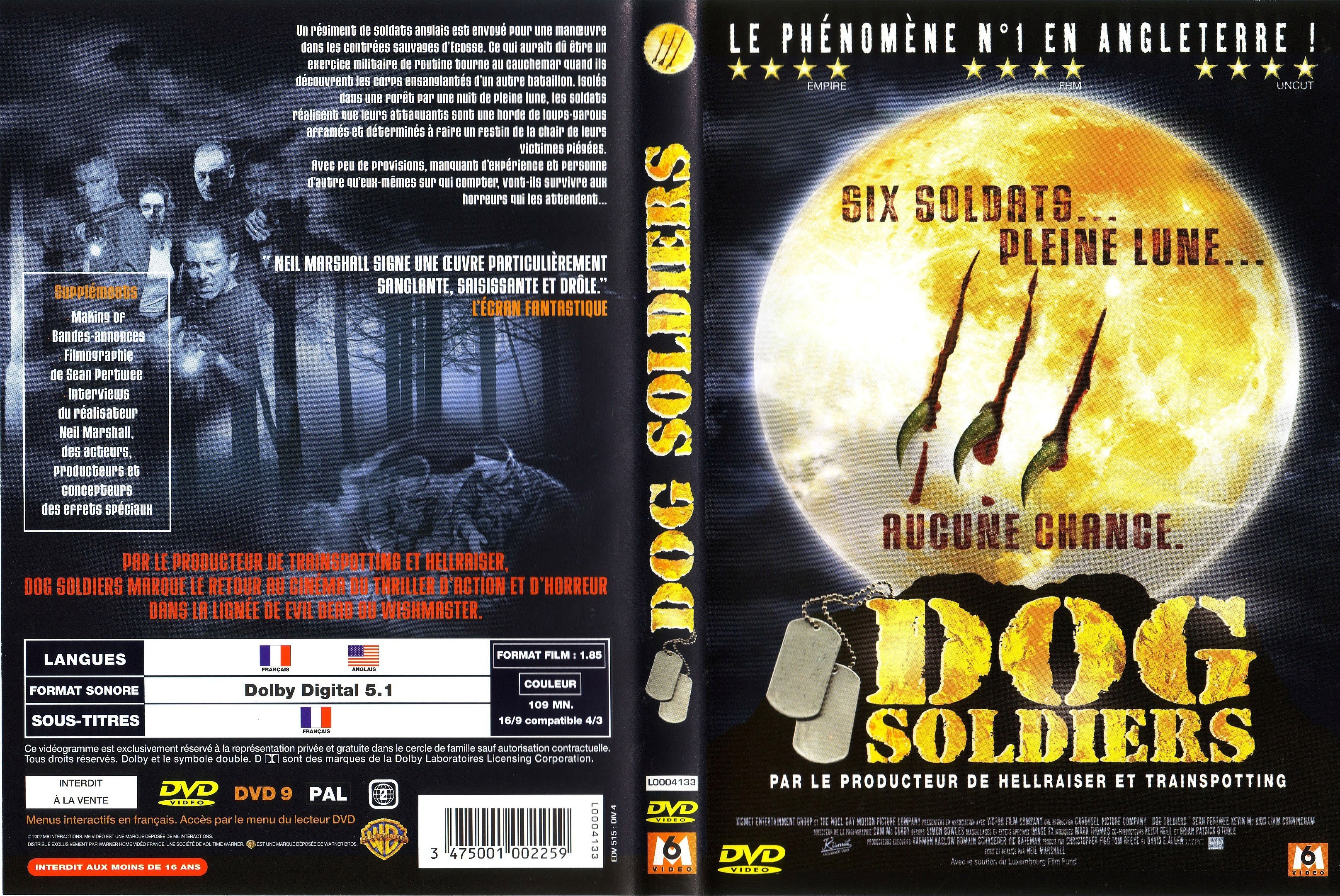 Jaquette DVD Dog soldiers