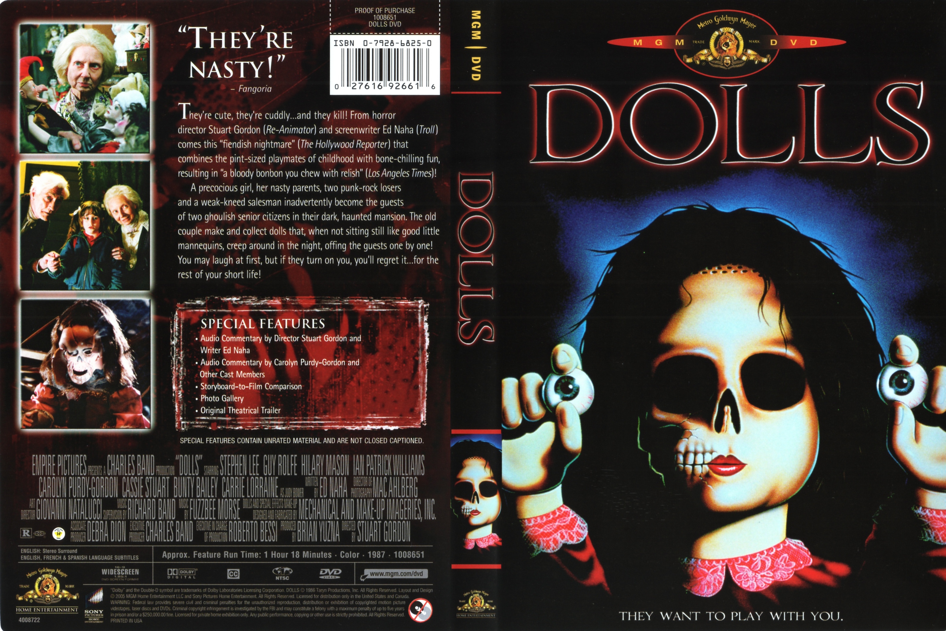 Jaquette DVD Dolls (1986) Zone 1