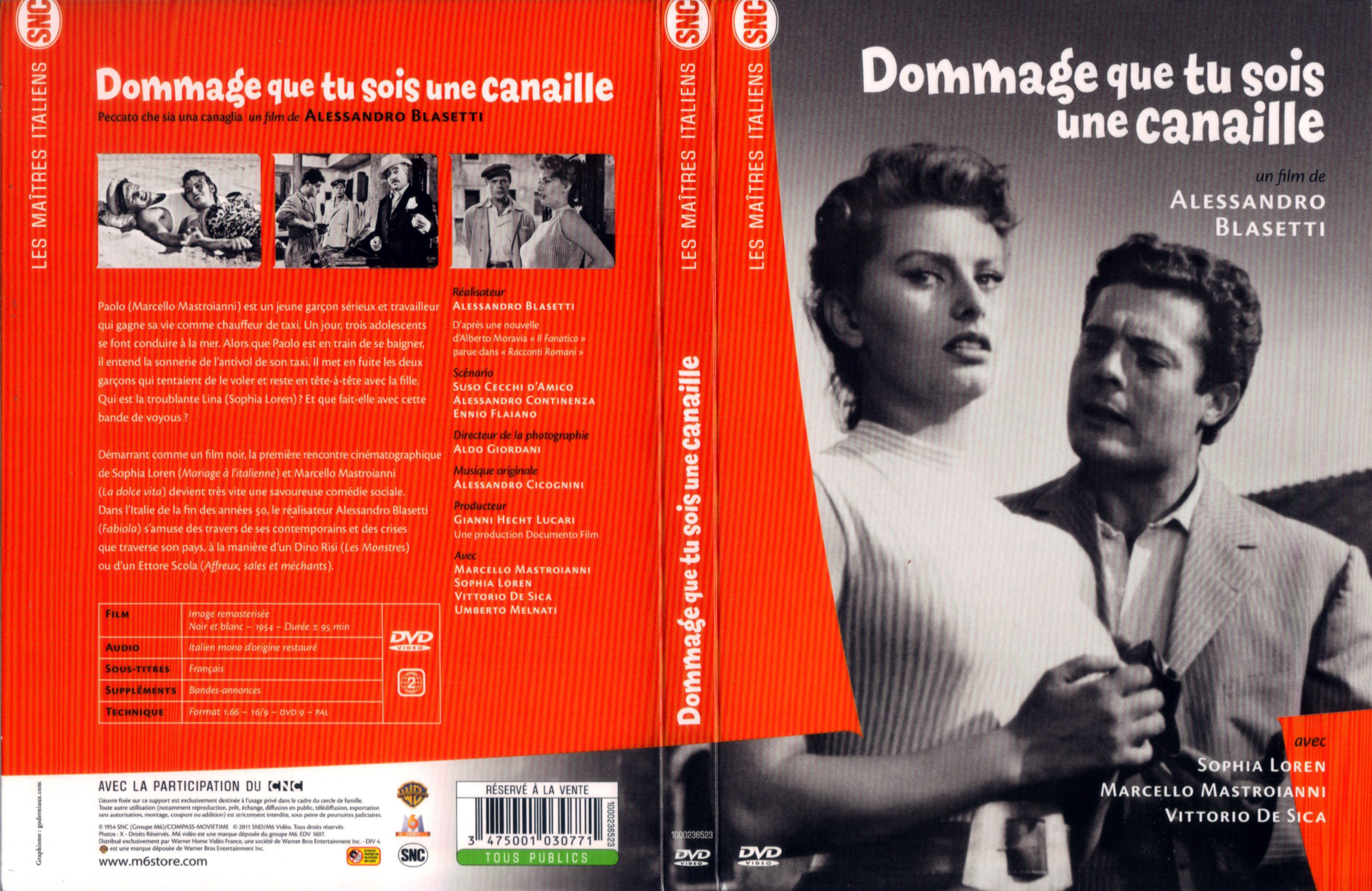 Jaquette DVD Dommage que tu sois une canaille