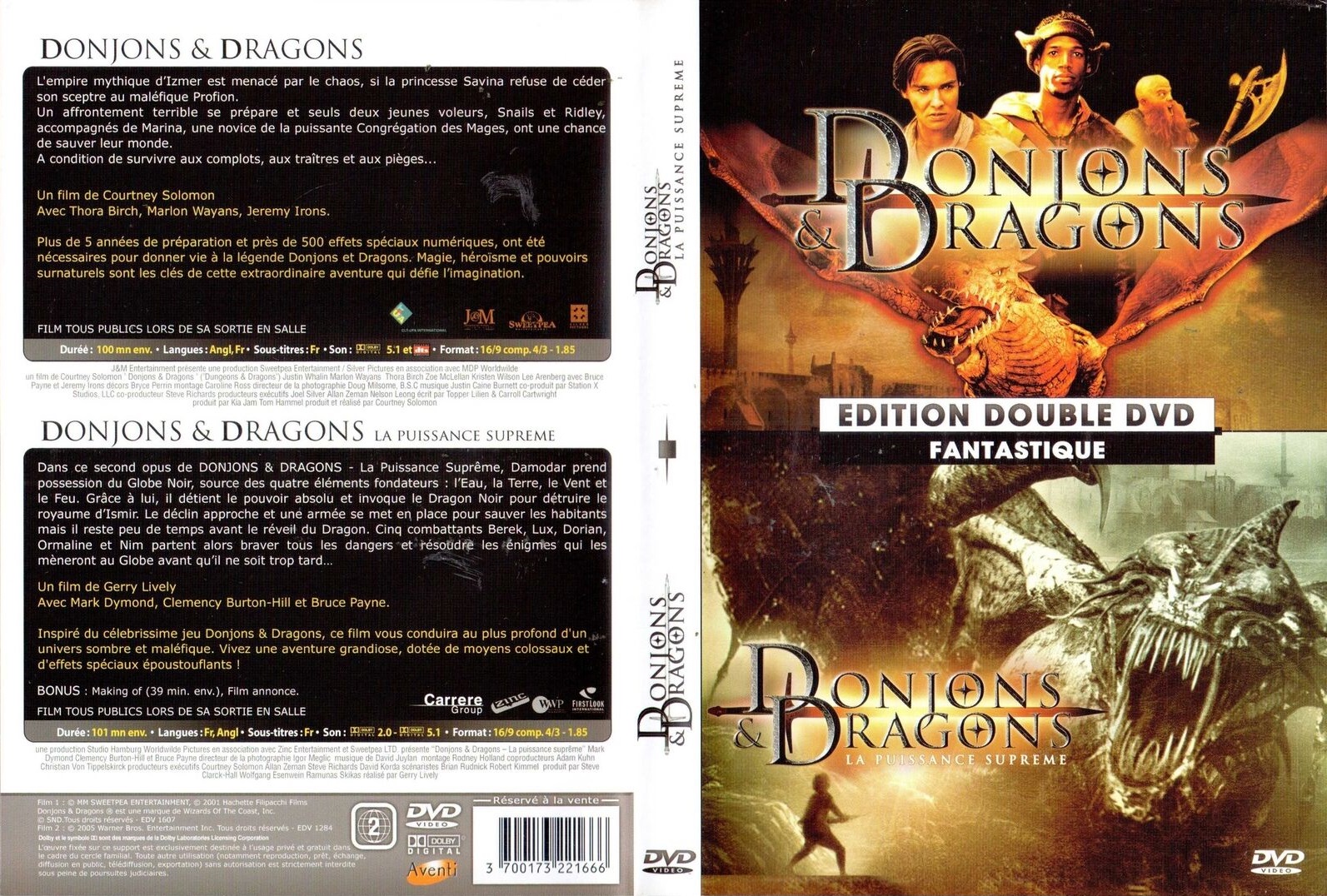 Jaquette DVD Donjons & Dragons 1 et 2
