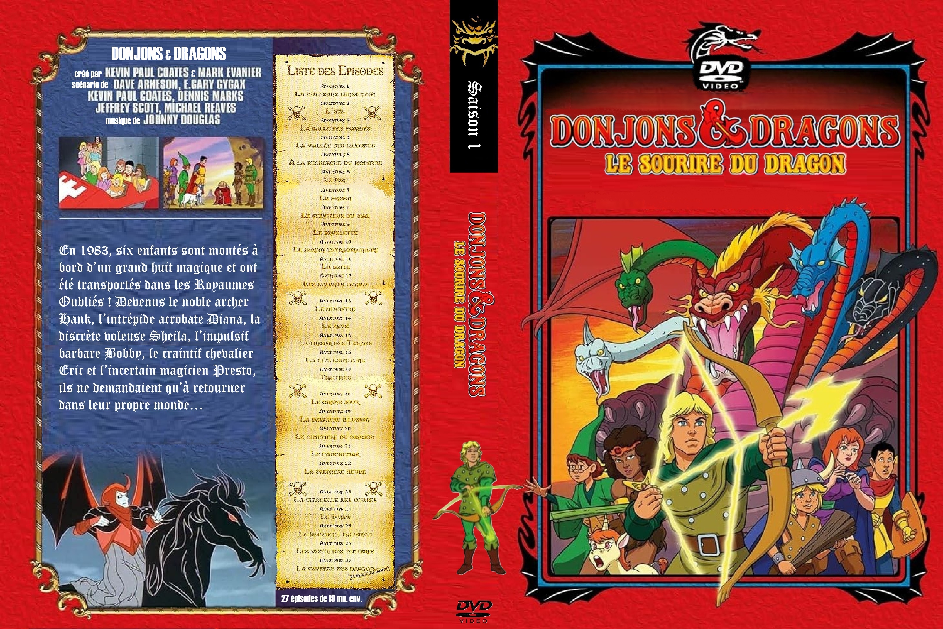 Jaquette DVD Donjons et Dragons Le Sourire du Dragon saison 1 custom