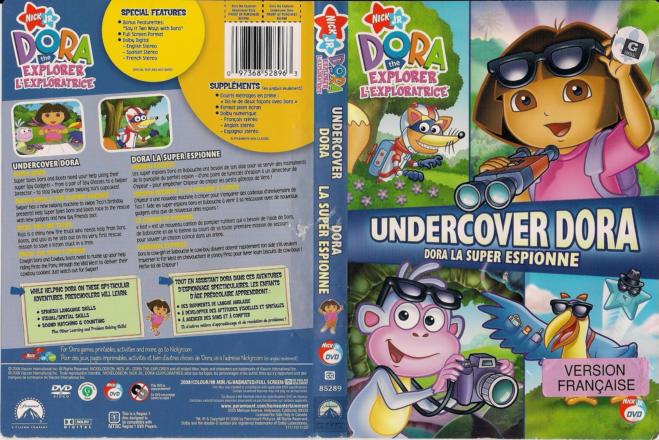 Jaquette DVD Dora la super espionne - Undercover dora (Canadienne) .