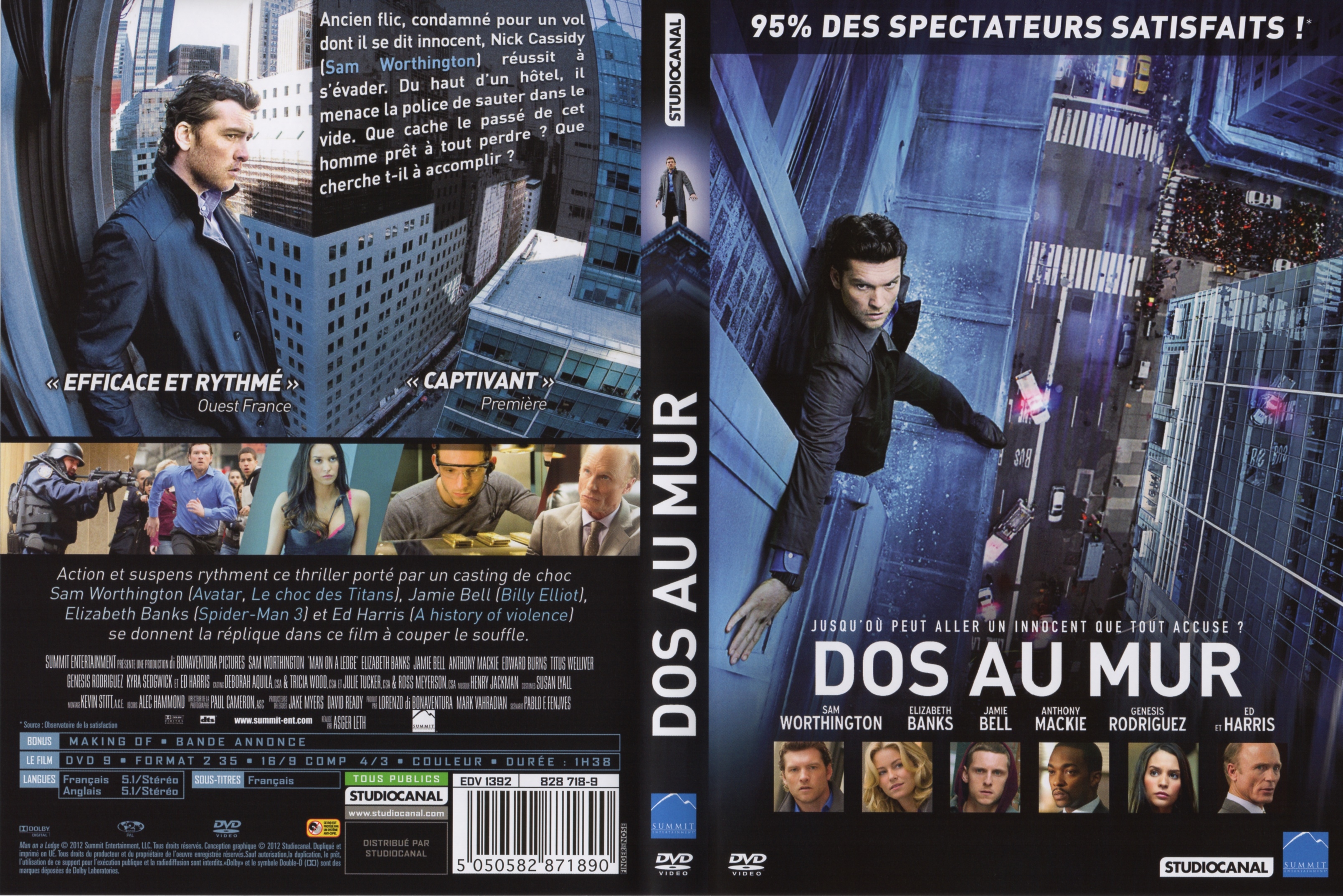 Jaquette DVD Dos au Mur