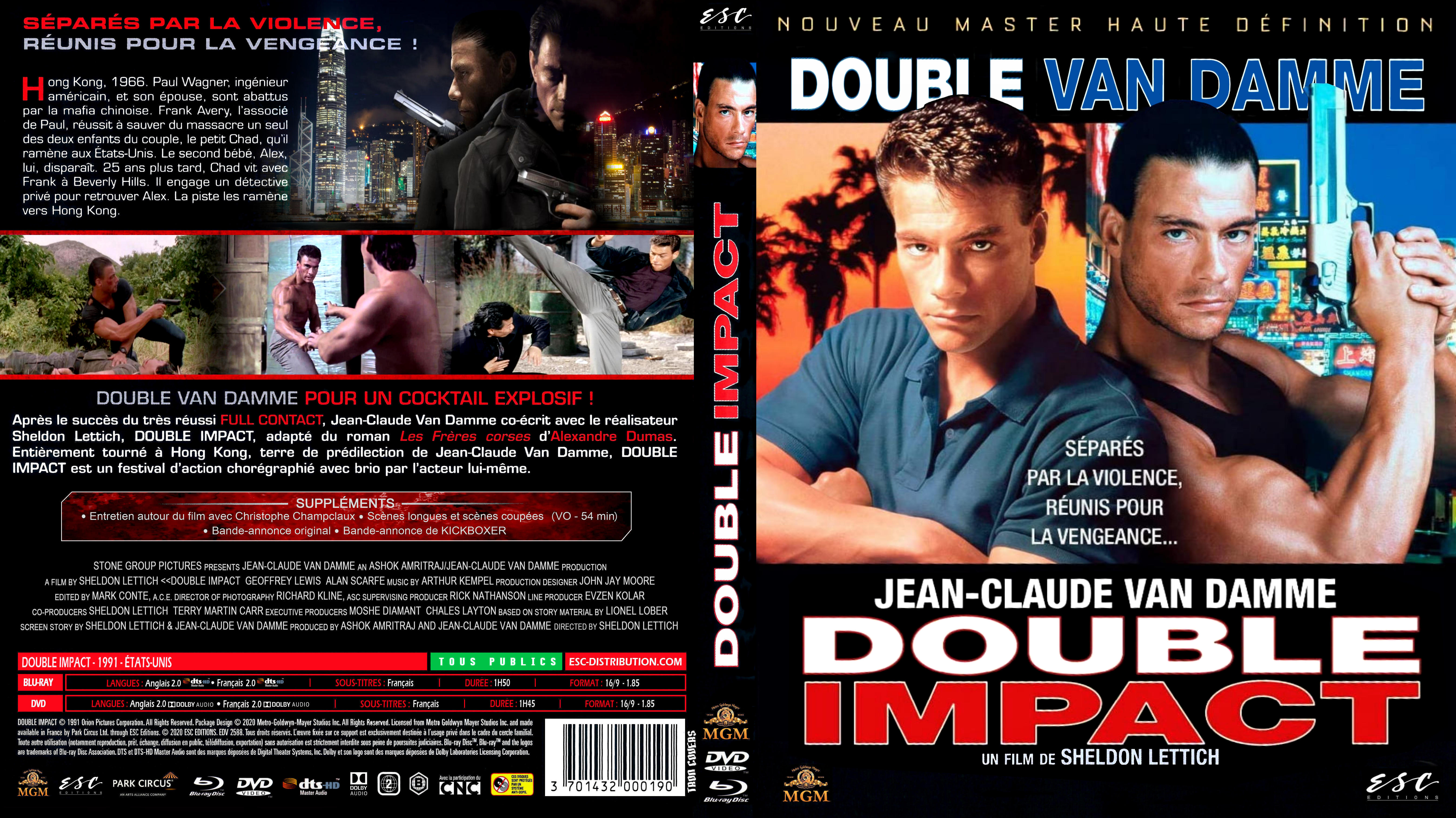 Jaquette DVD Double Impact custom (BLU-RAY)