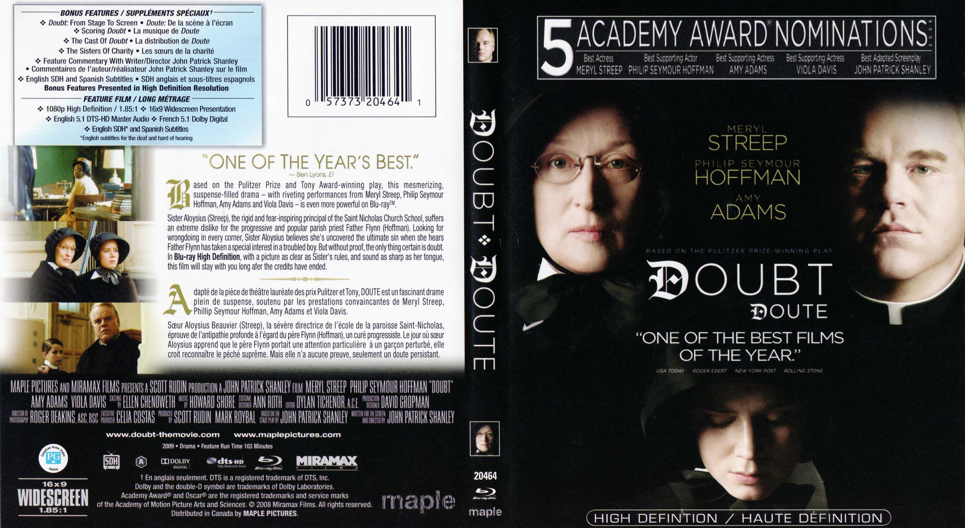Jaquette DVD Doute - Doubt (BLU-RAY)