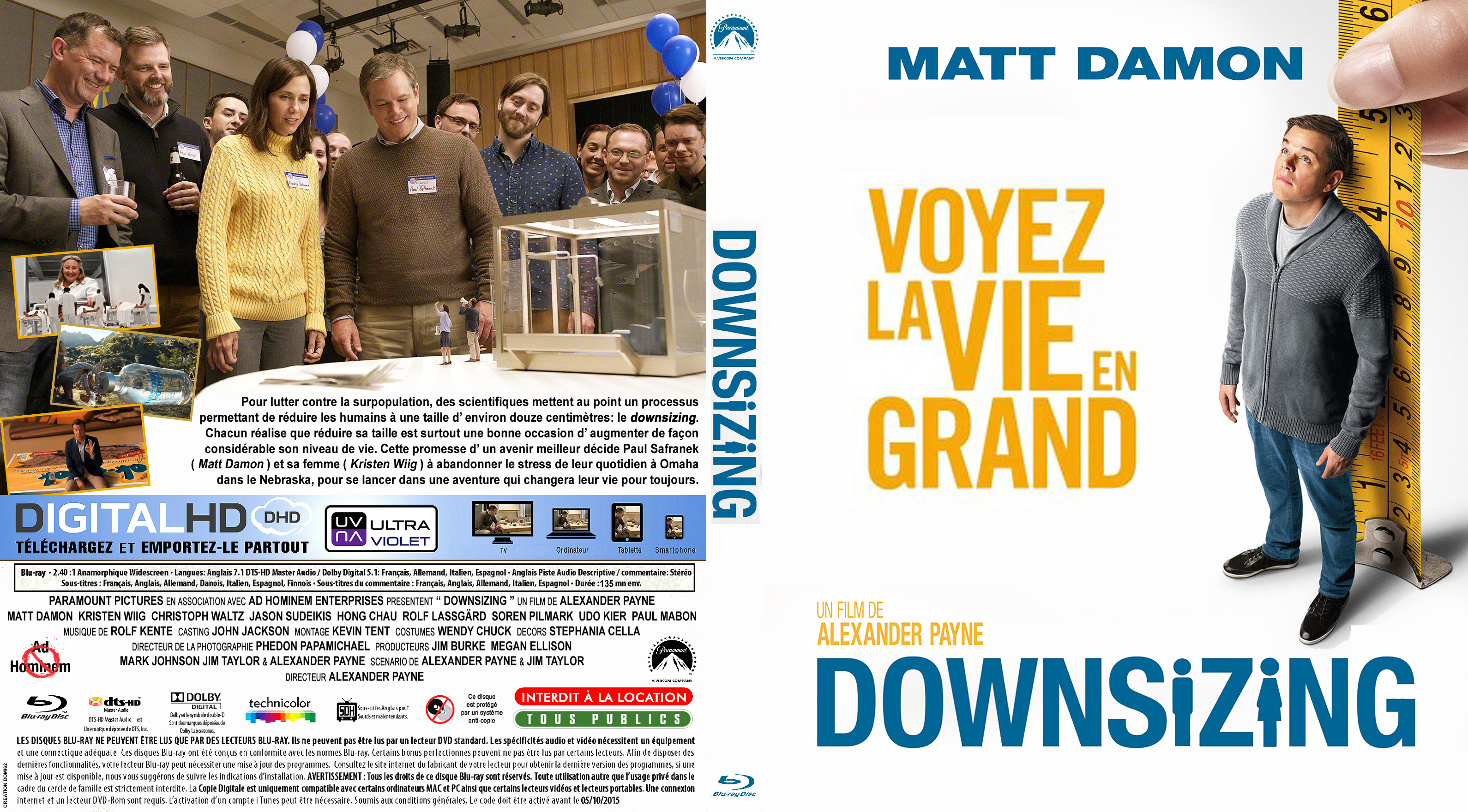 Jaquette DVD Downsizing custom (BLU-RAY)