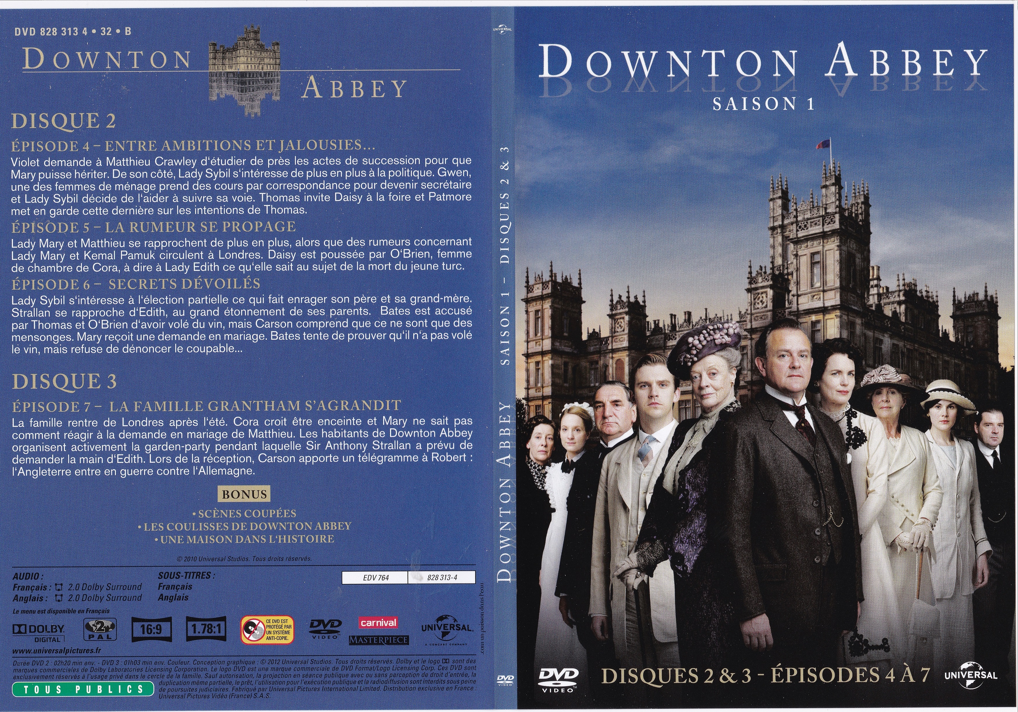Jaquette DVD Downton Abbey Saison 1 Episodes 4  7