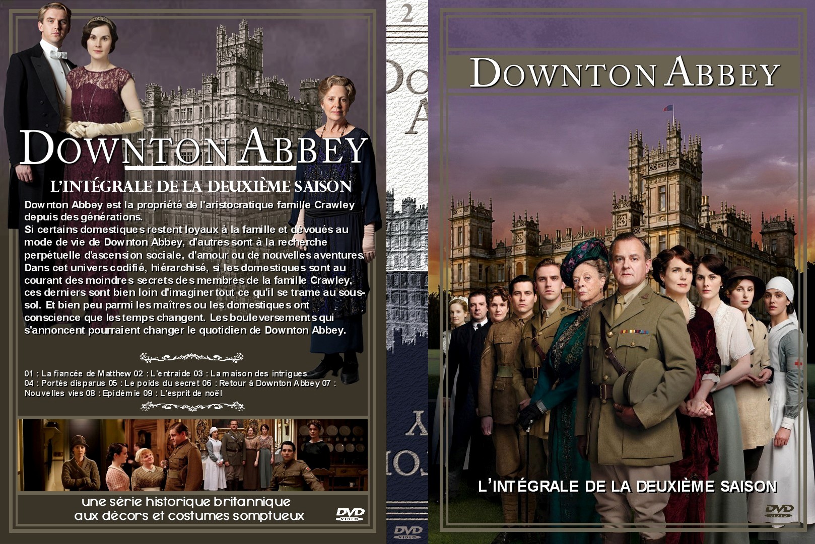 Jaquette DVD de Downton Abbey Saison 2 custom - Cinéma Passion