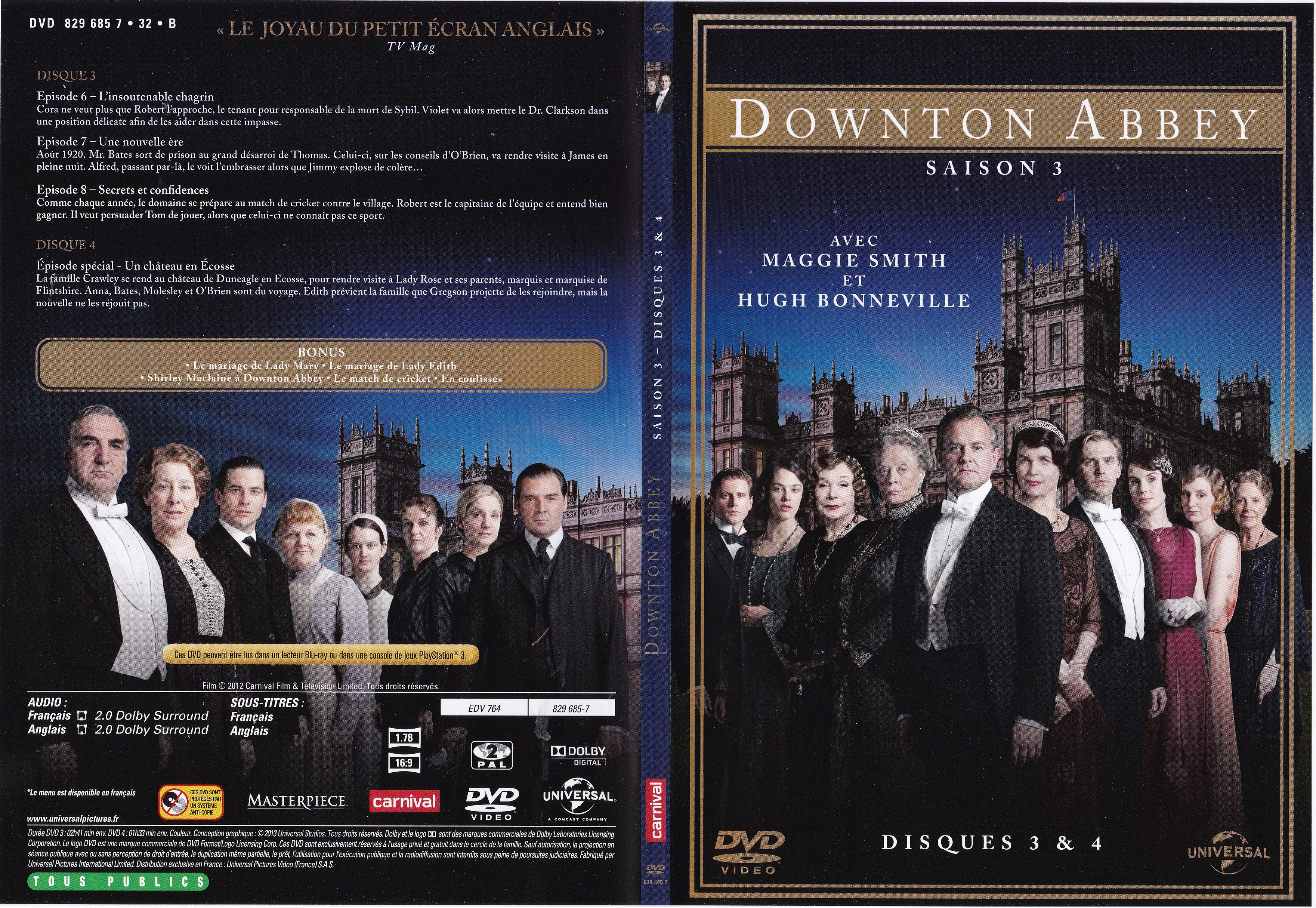 Jaquette DVD Downton Abbey Saison 3 Episodes 7  8 et Noel Ecosse