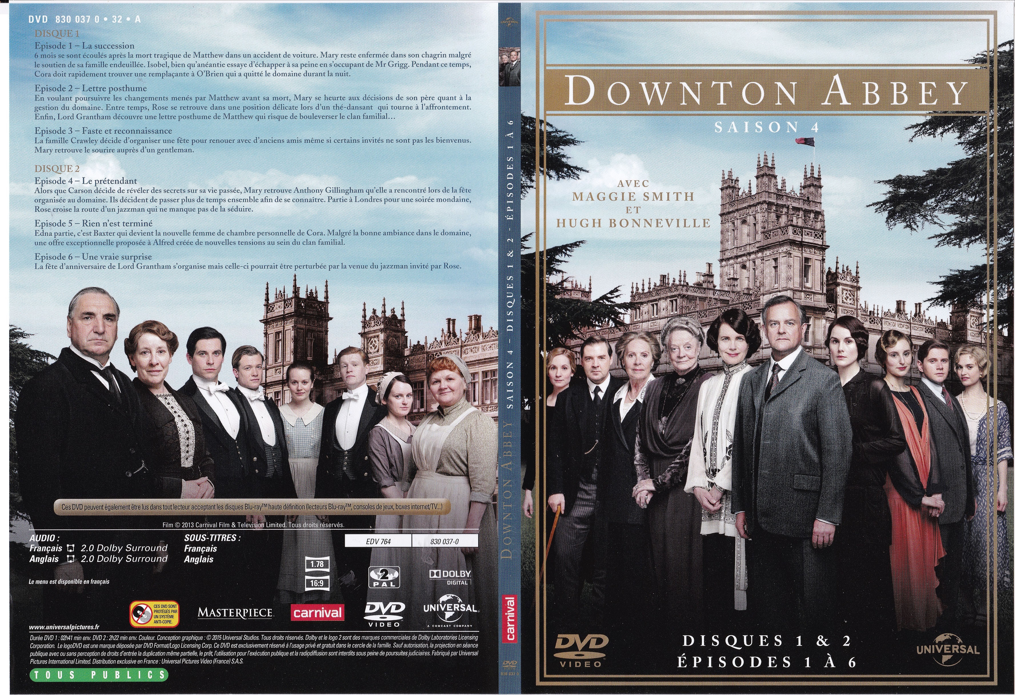 Jaquette DVD Downton Abbey Saison 4 Episodes 1  6