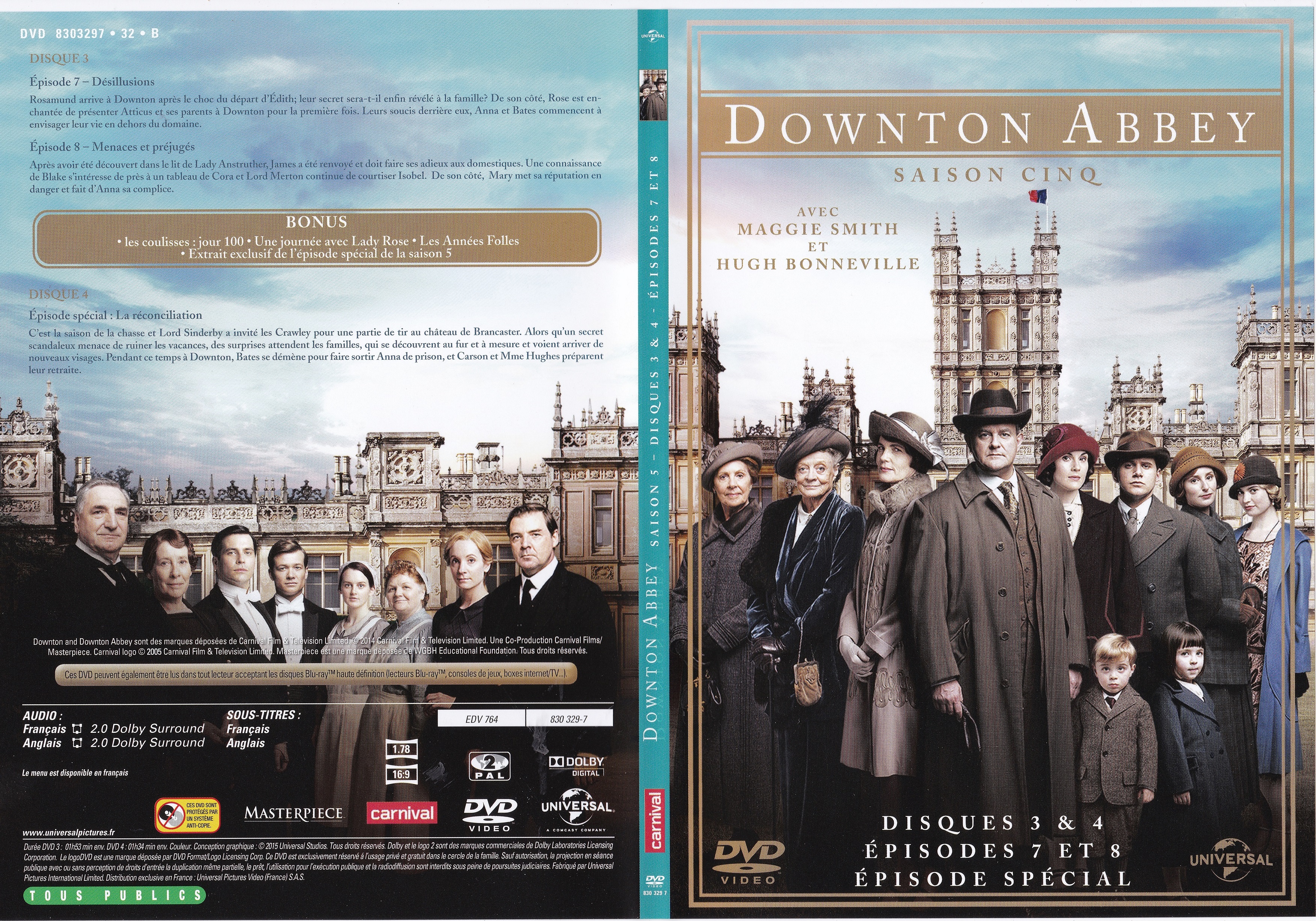 Jaquette DVD Downton Abbey Saison 5 Episodes 7  8