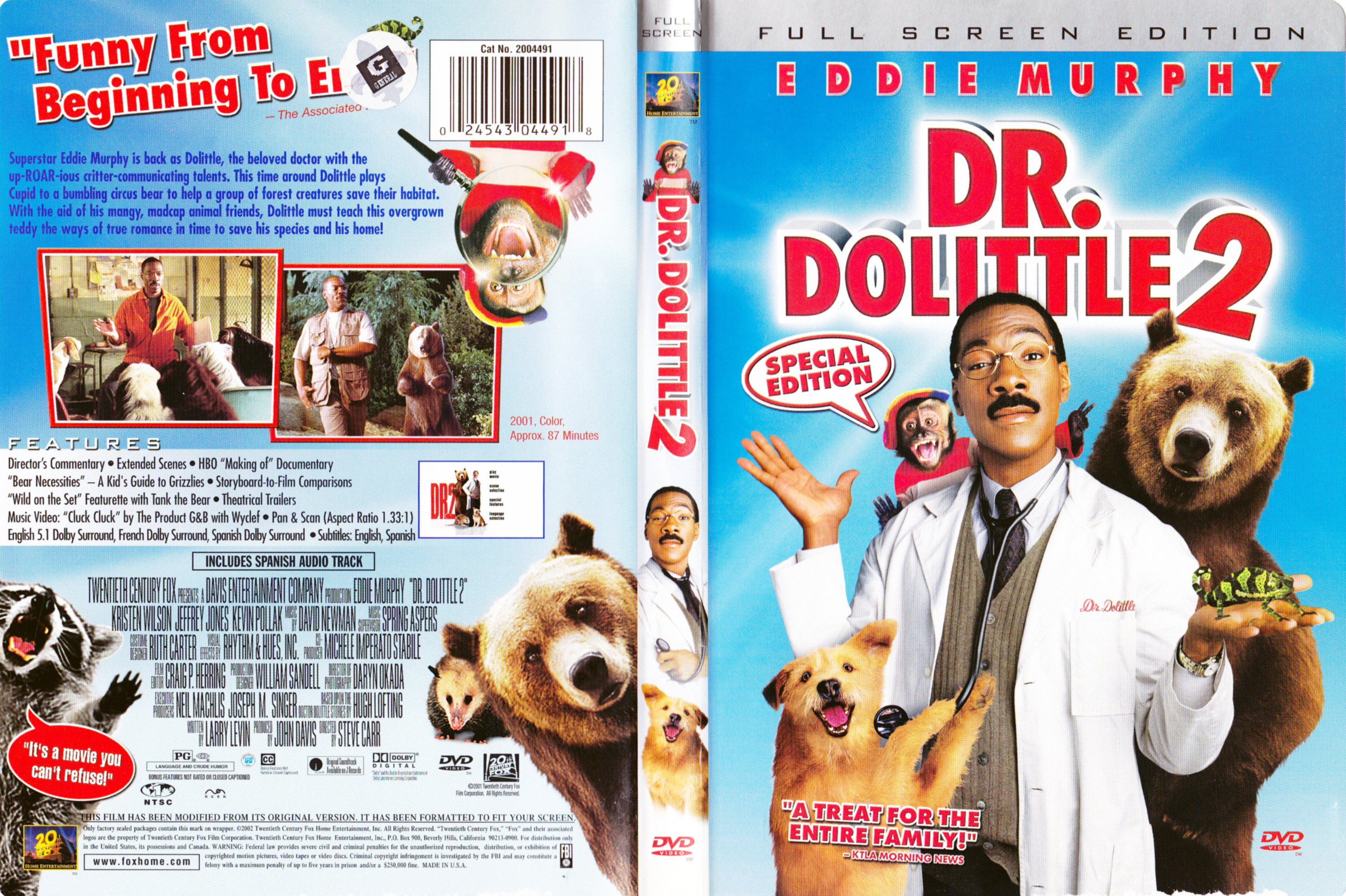 Jaquette DVD Dr Dolittle 2 (Canadienne)