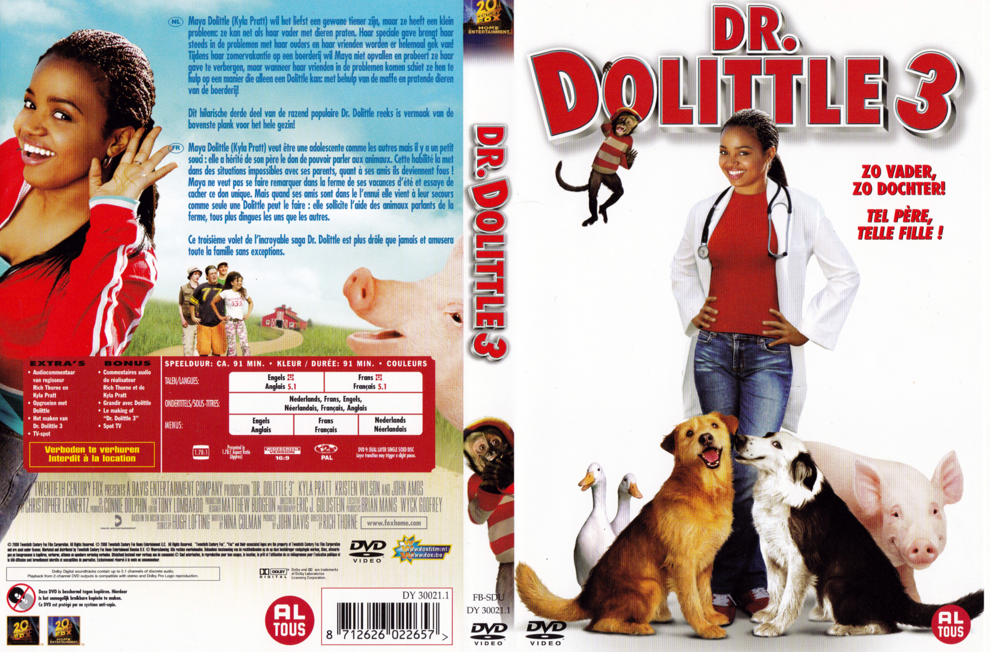 Jaquette DVD Dr Dolittle 3