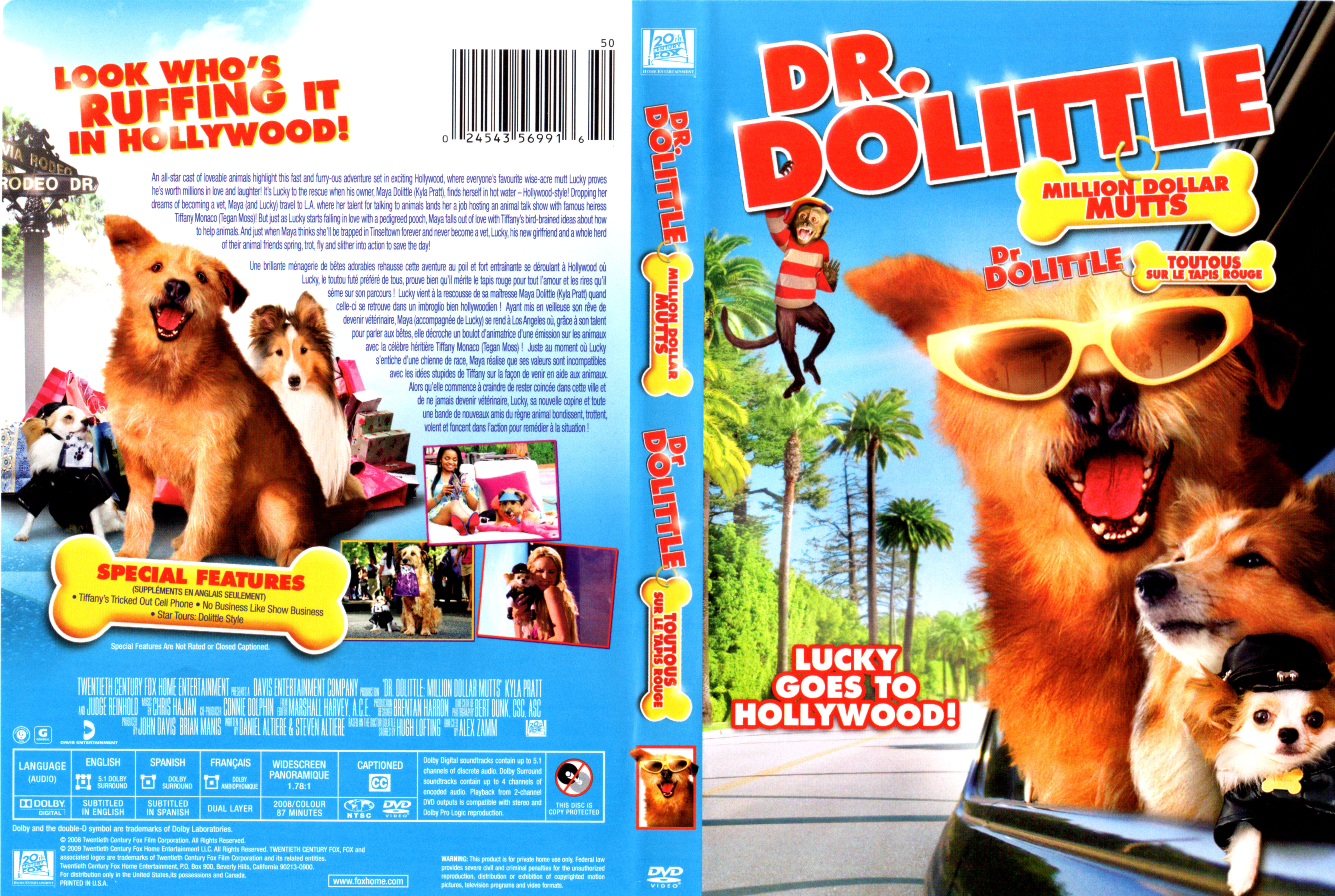 Jaquette DVD Dr Dolittle Toutous sur le tapis rouge (Canadienne)