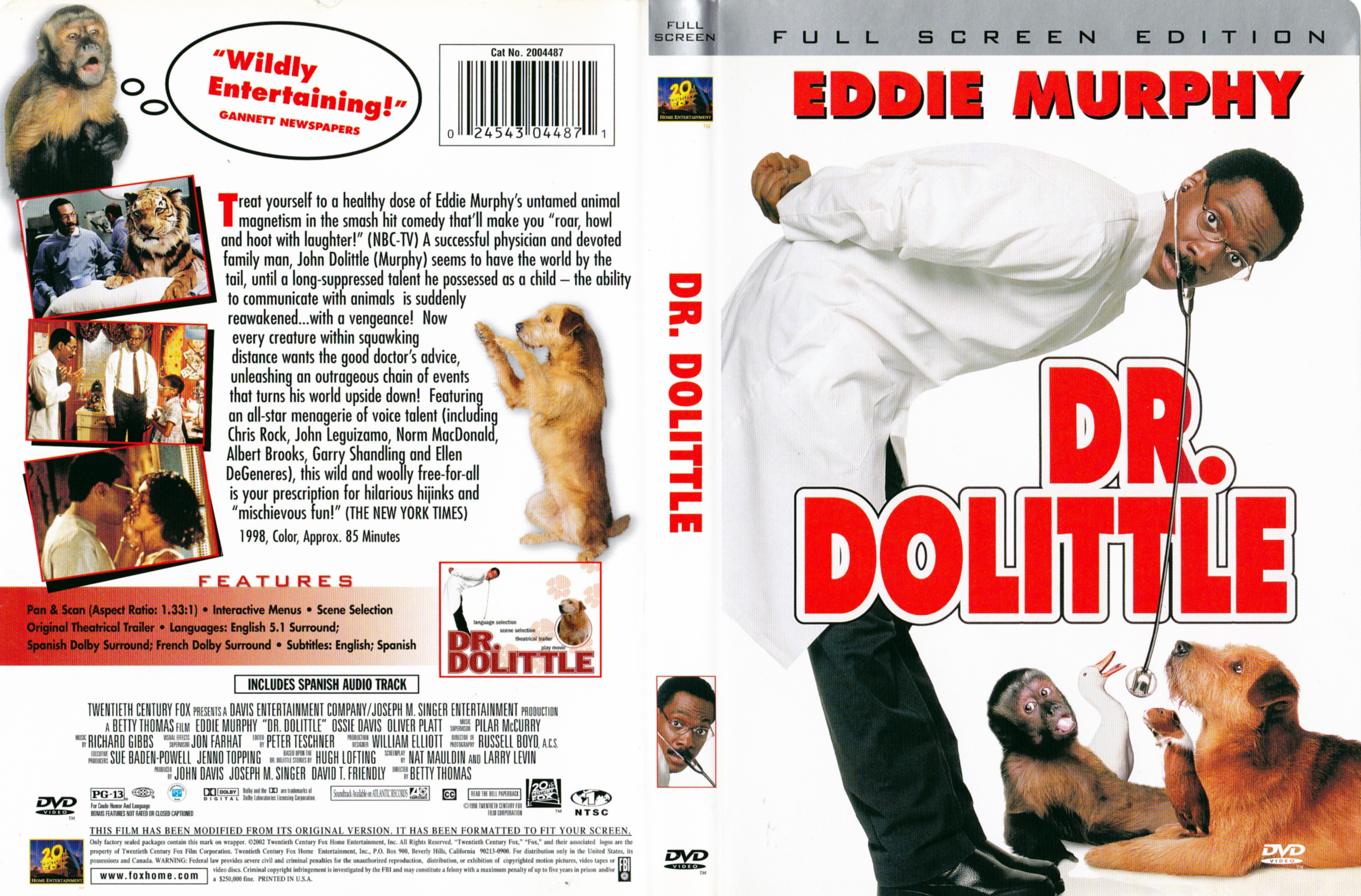 Jaquette DVD Dr Dolittle (Canadienne)