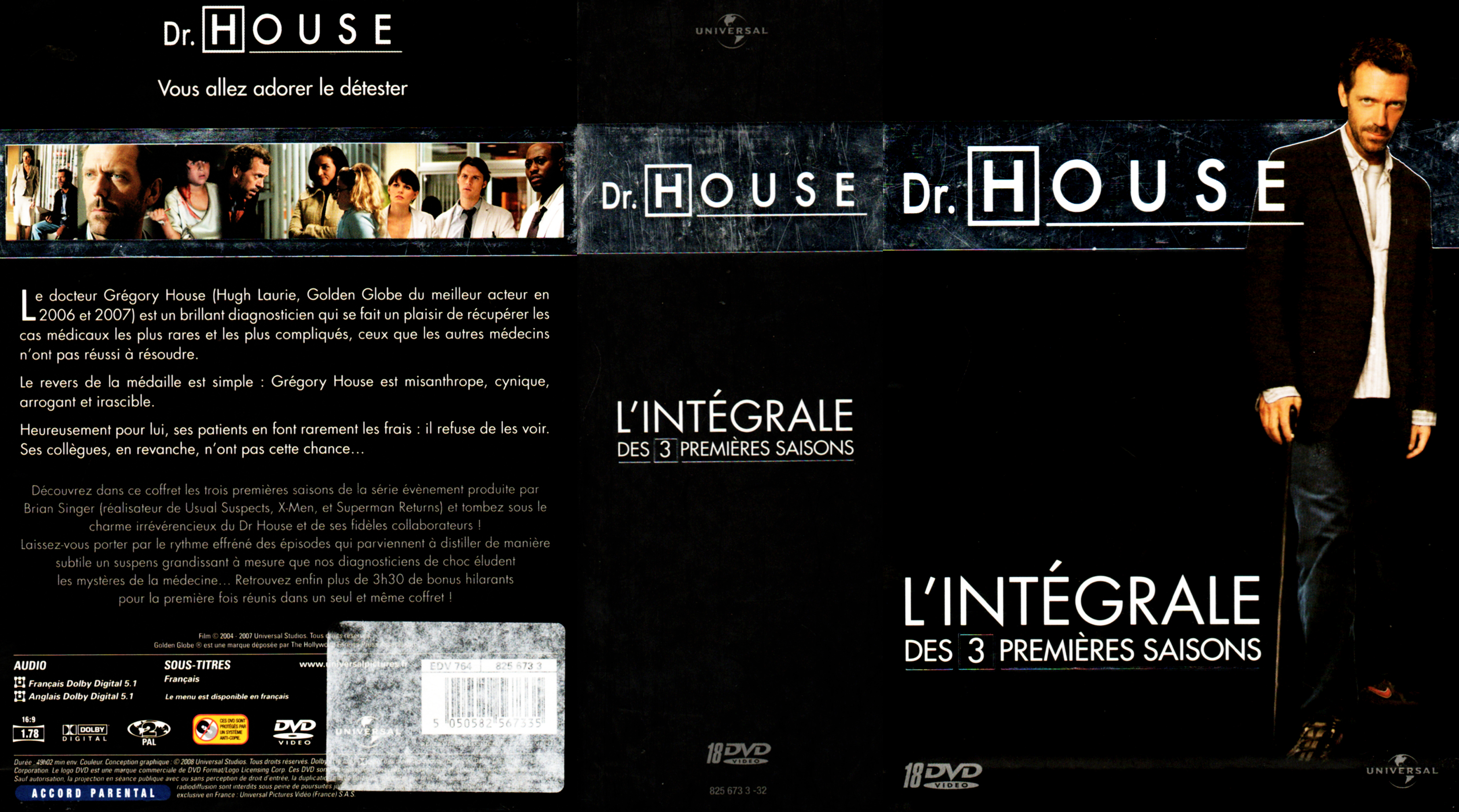 Jaquette DVD Dr House Saison 1-2-3 COFFRET