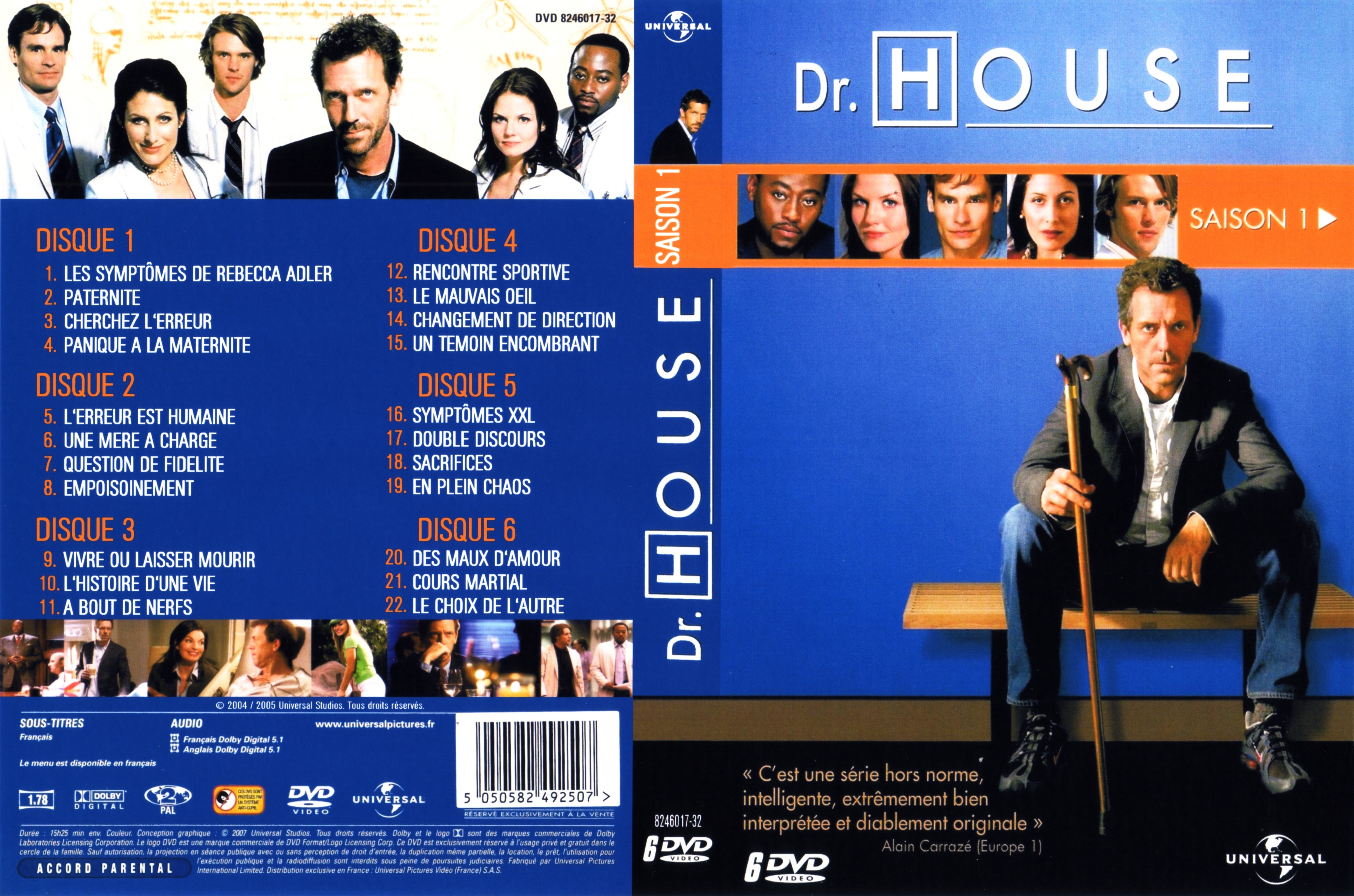 Jaquette DVD Dr House Saison 1 COFFRET