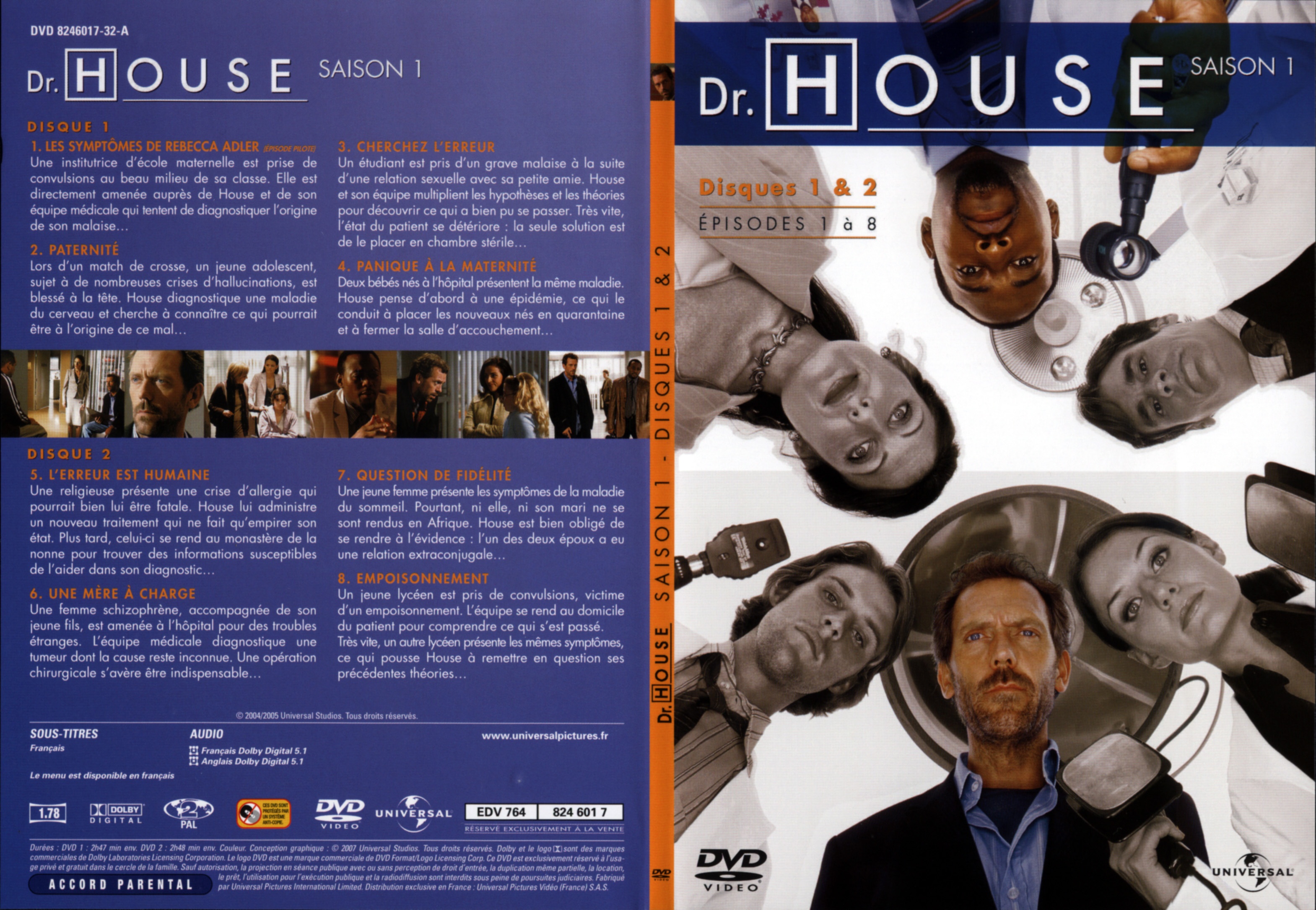 Jaquette DVD Dr House Saison 1 DVD 1
