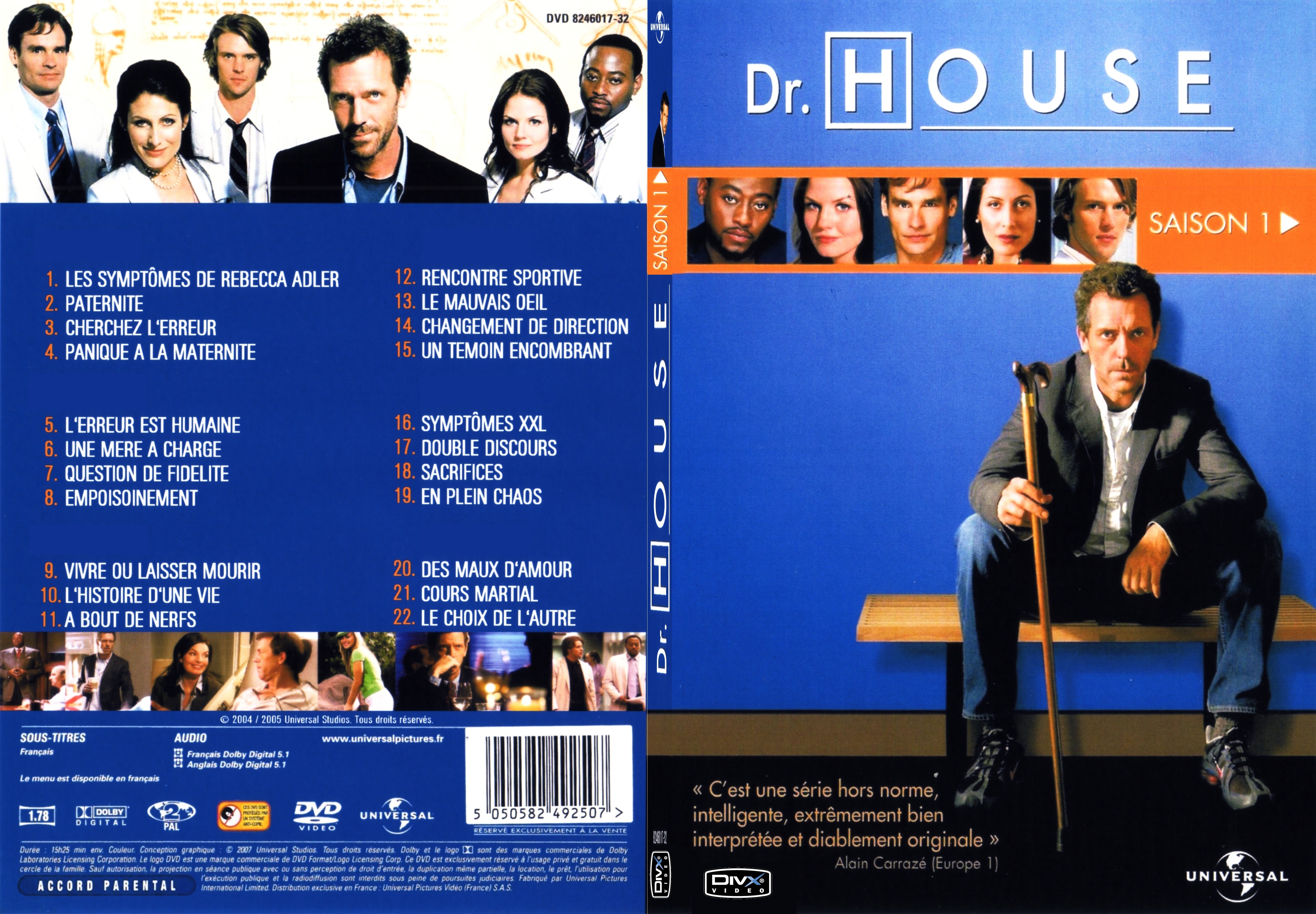 Jaquette DVD Dr House Saison 1 - SLIM