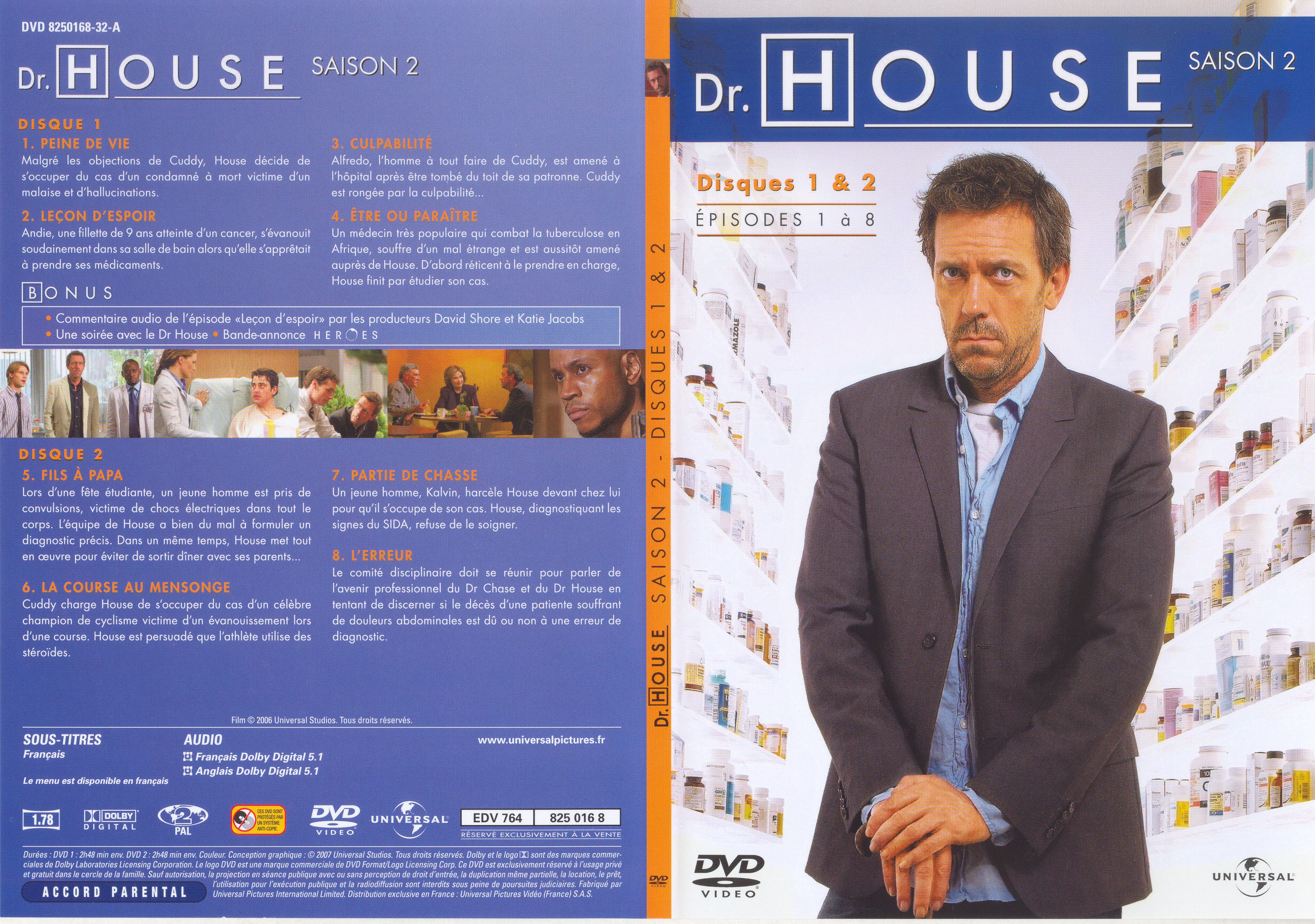 Jaquette DVD Dr House Saison 2 DVD 1