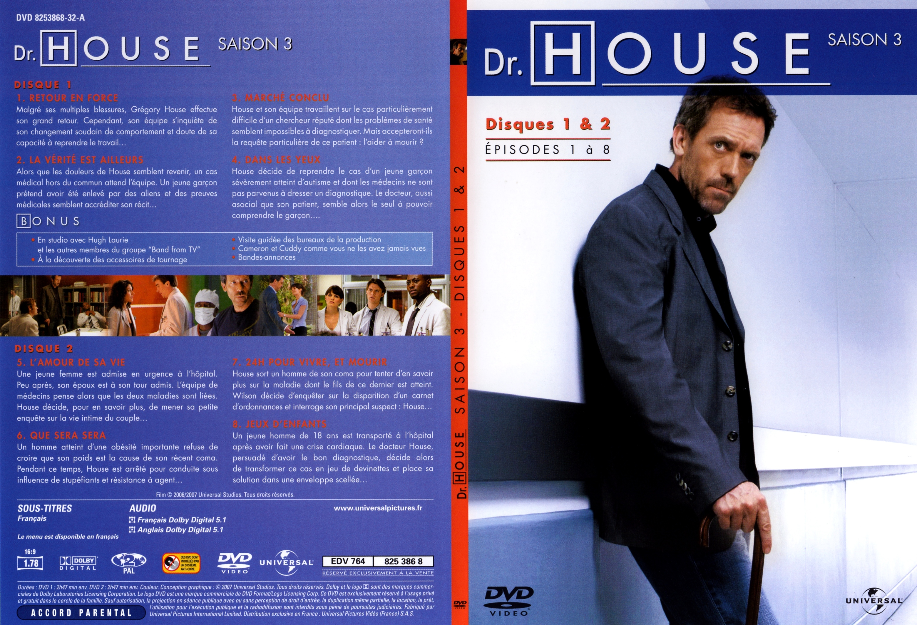 Jaquette DVD Dr House Saison 3 DVD 1