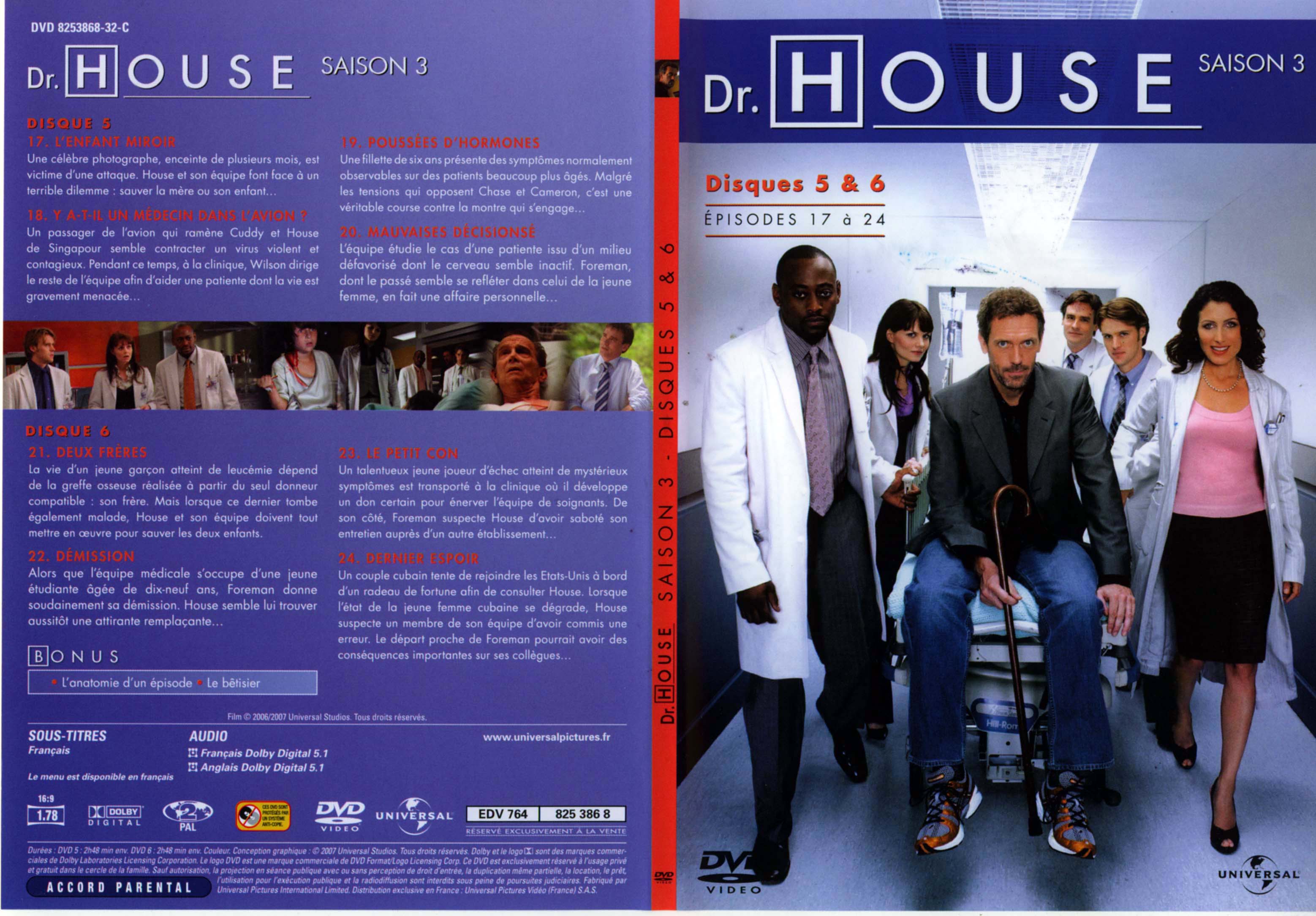 Jaquette DVD Dr House Saison 3 DVD 3