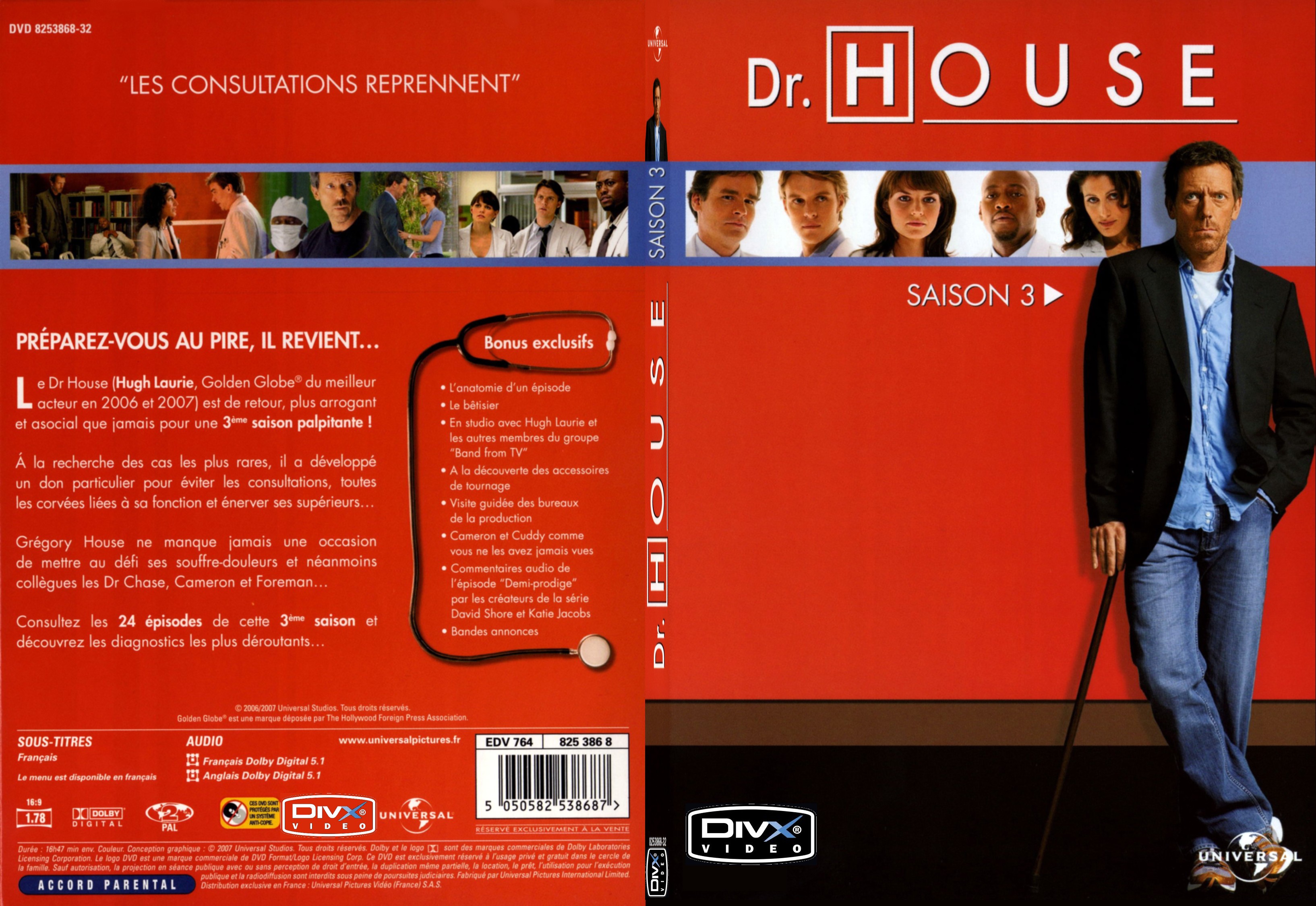 Jaquette DVD Dr House Saison 3 - SLIM