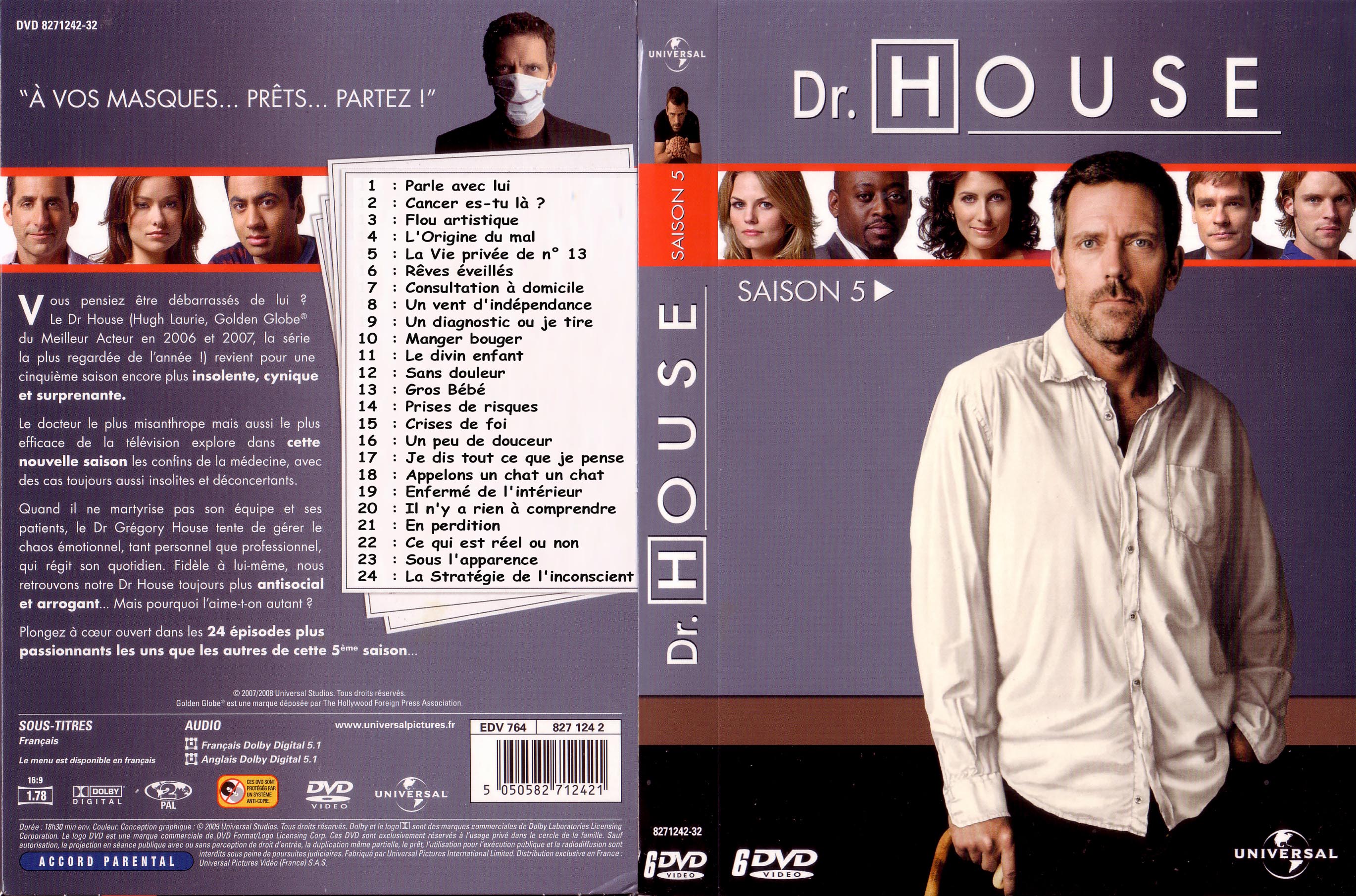 Jaquette DVD Dr House Saison 5 COFFRET