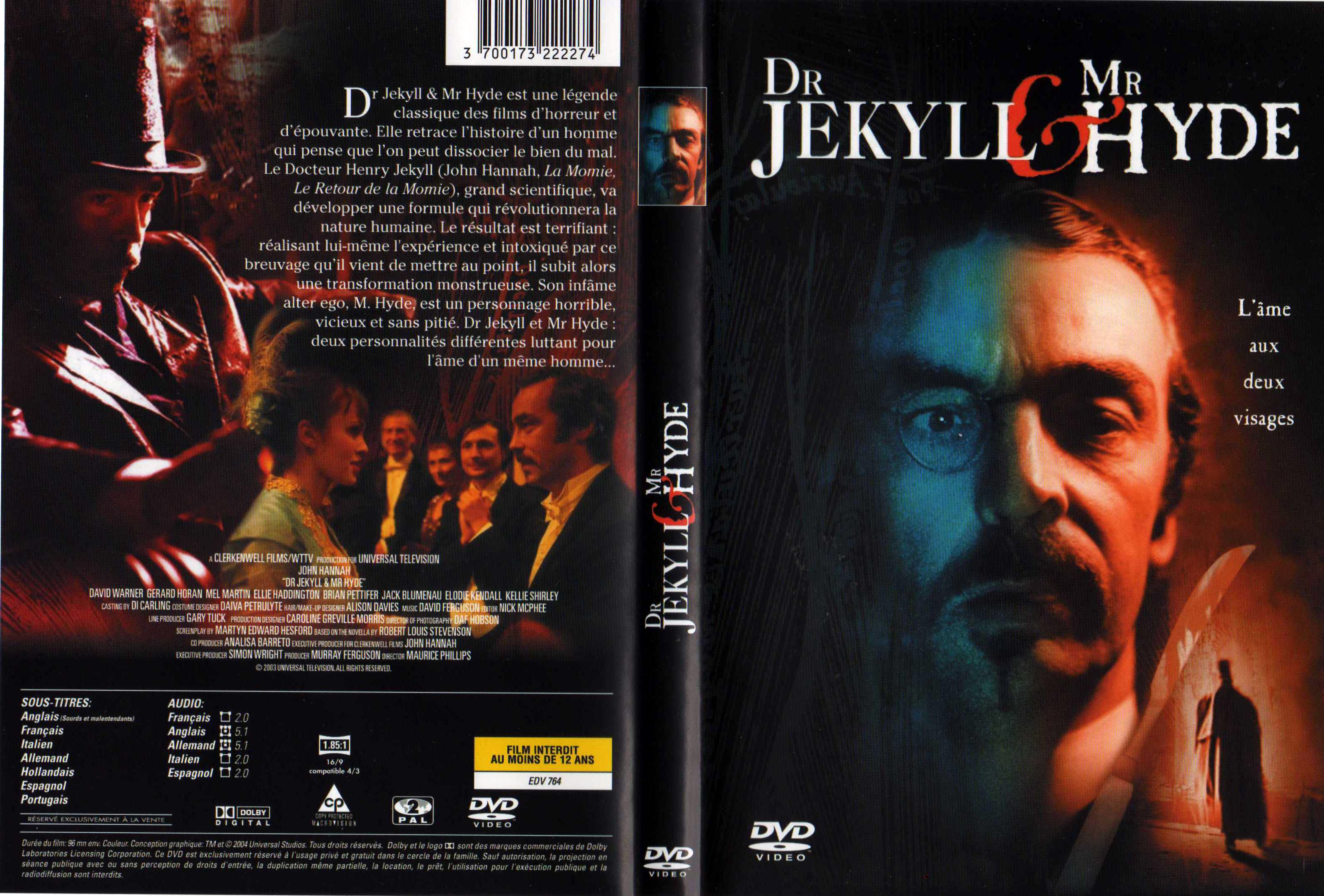 Jaquette DVD Dr Jekyll and Mr Hyde (2003)