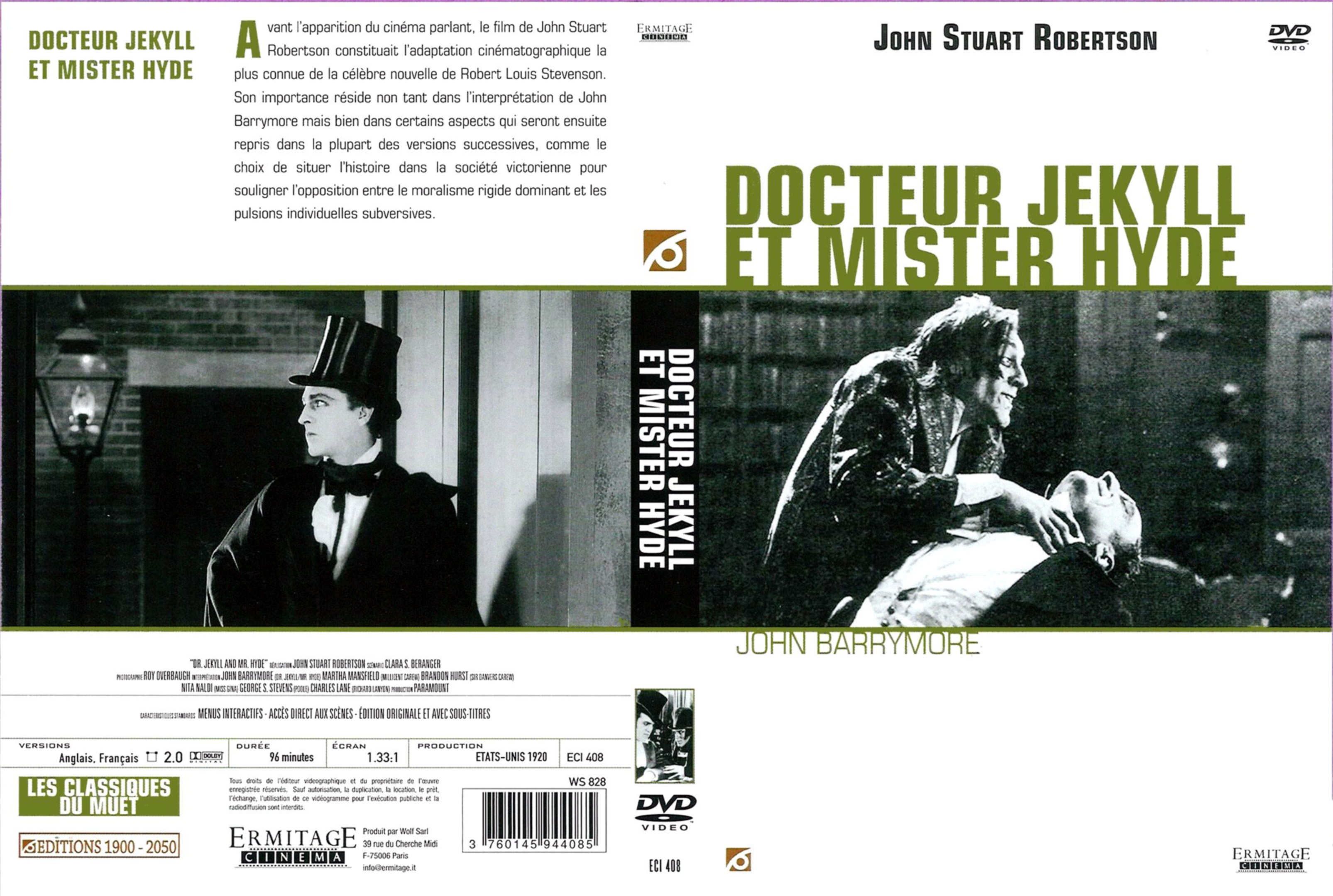 Jaquette DVD Dr Jekyll et Mr Hyde (1920)