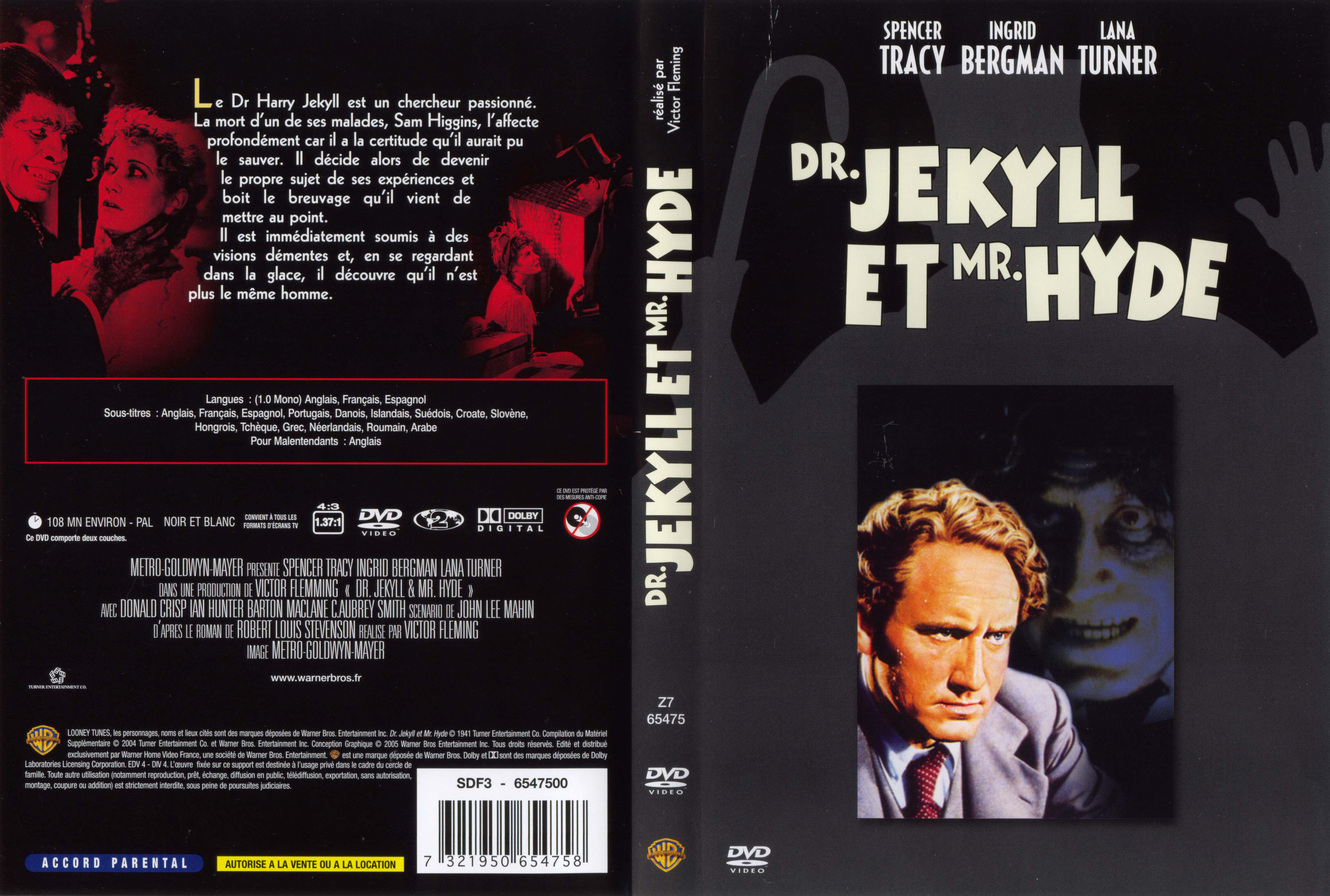 Jaquette DVD Dr Jekyll et Mr Hyde (1941)