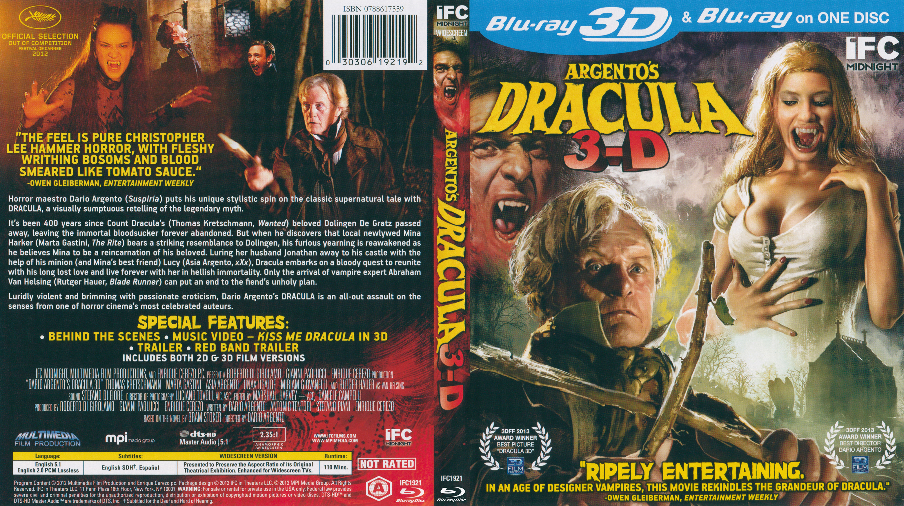 Jaquette DVD Dracula 3D Zone 1 (BLU-RAY)