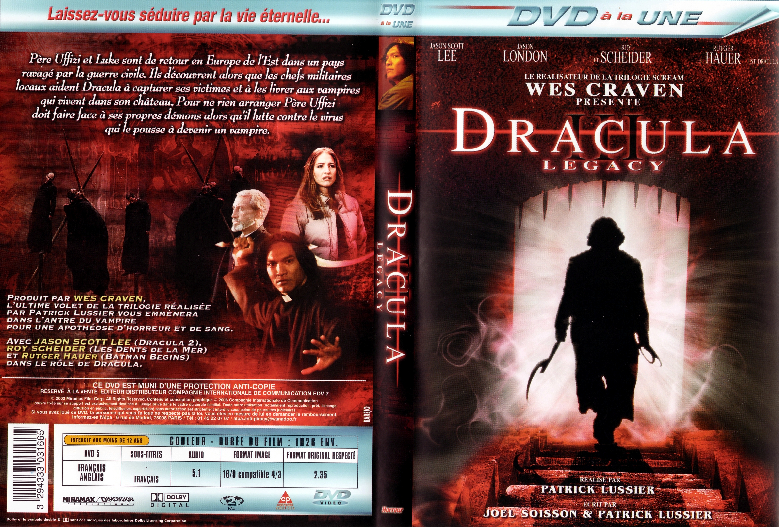Jaquette DVD Dracula 3 legacy