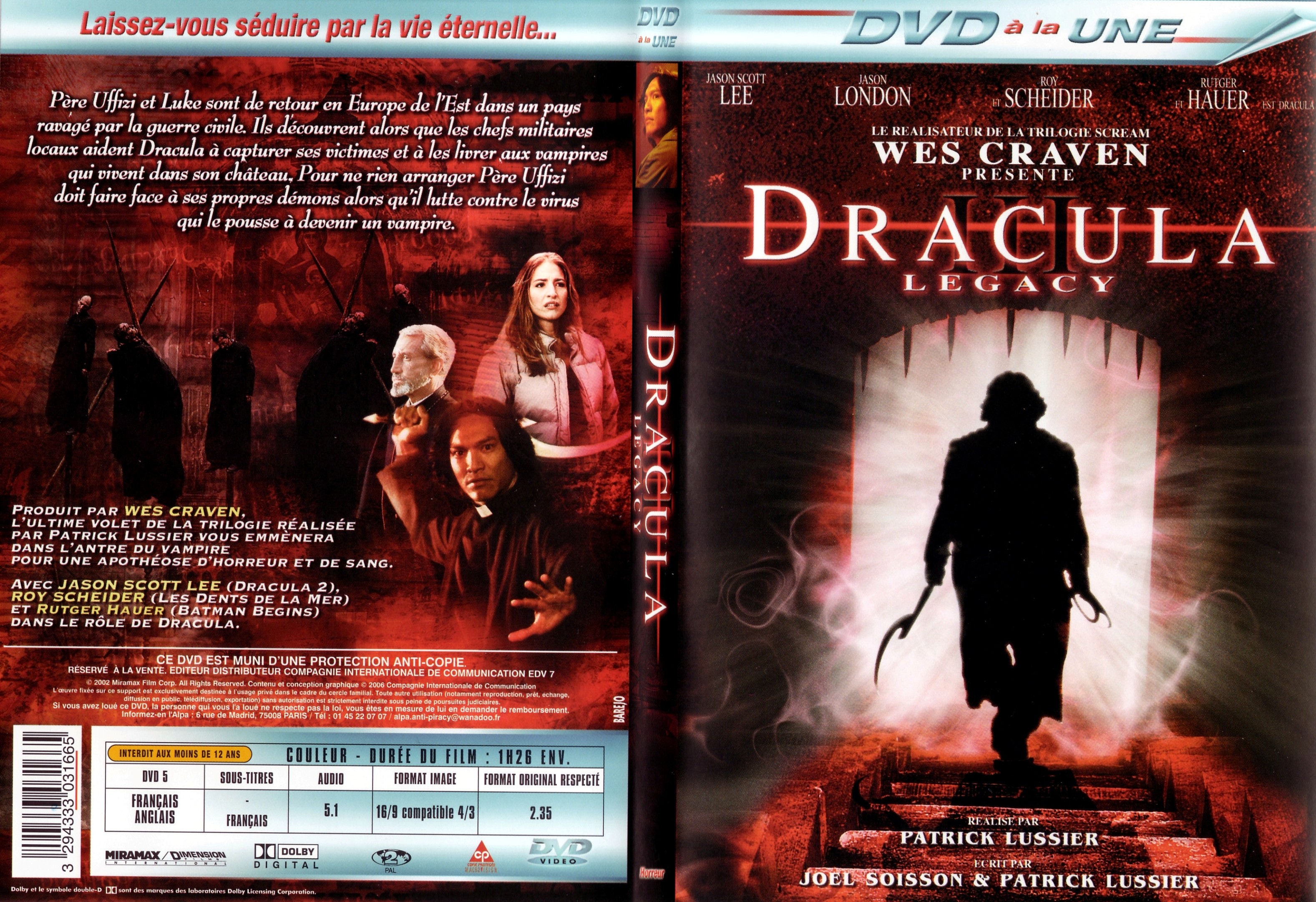 Jaquette DVD Dracula 3 legacy - SLIM