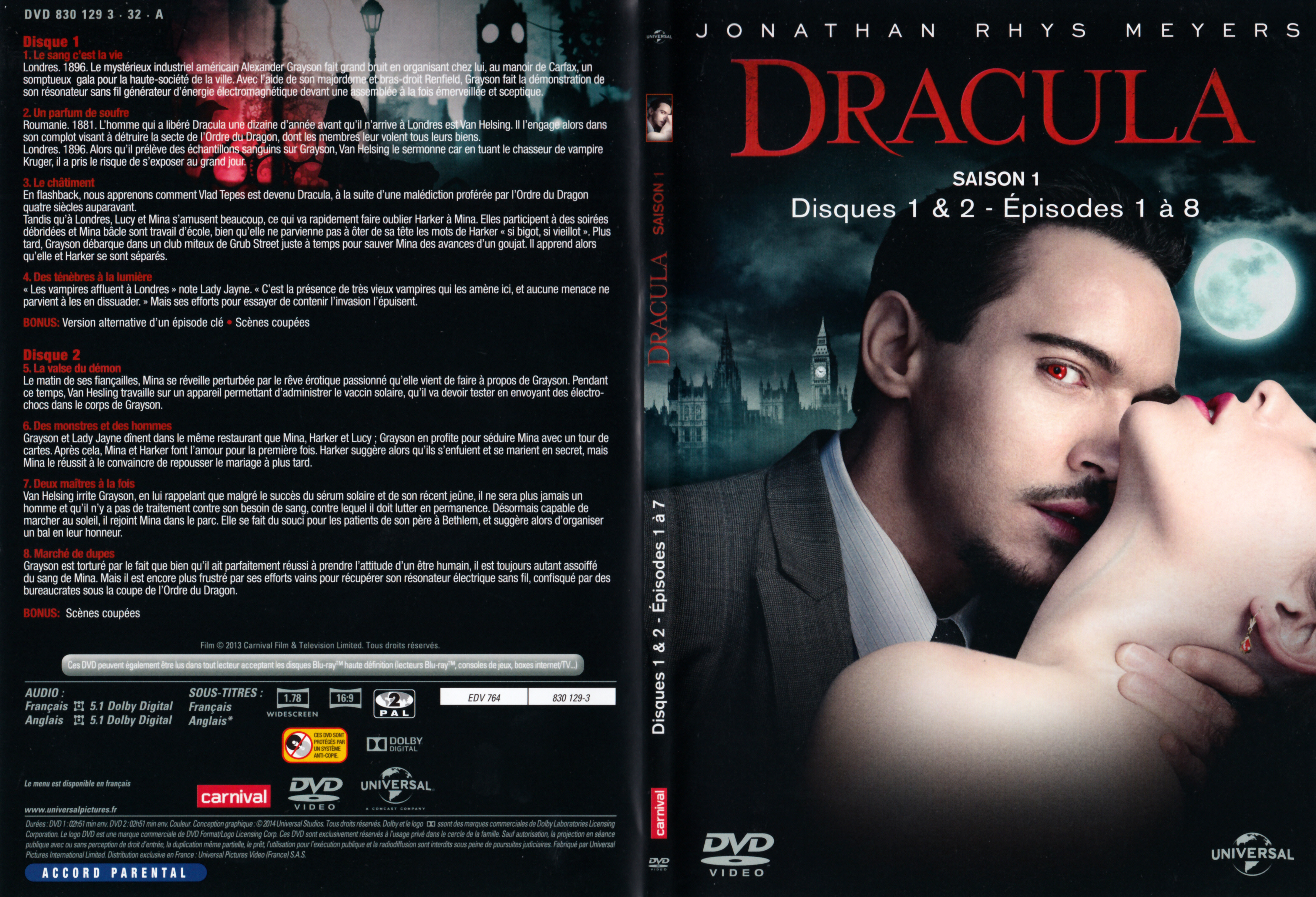 Jaquette DVD Dracula Saison 1 DVD 1
