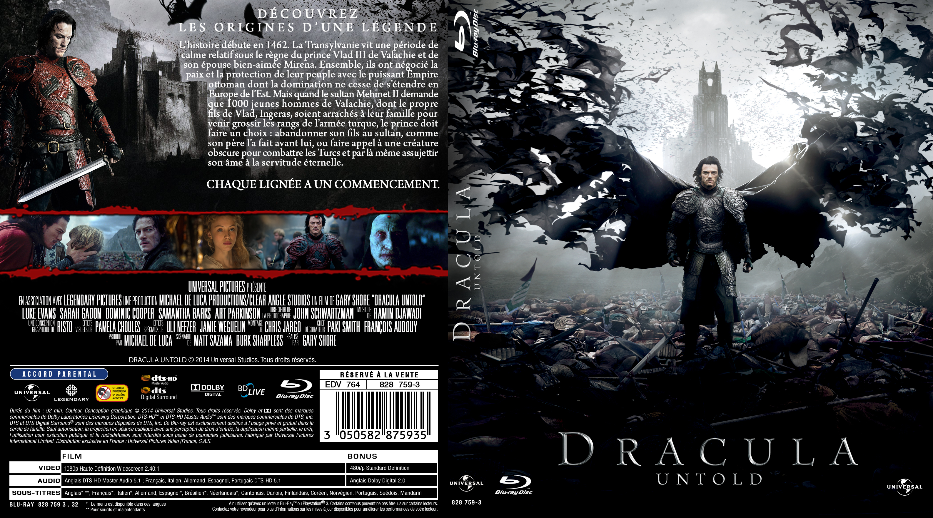 Jaquette DVD Dracula Untold custom (BLU-RAY)