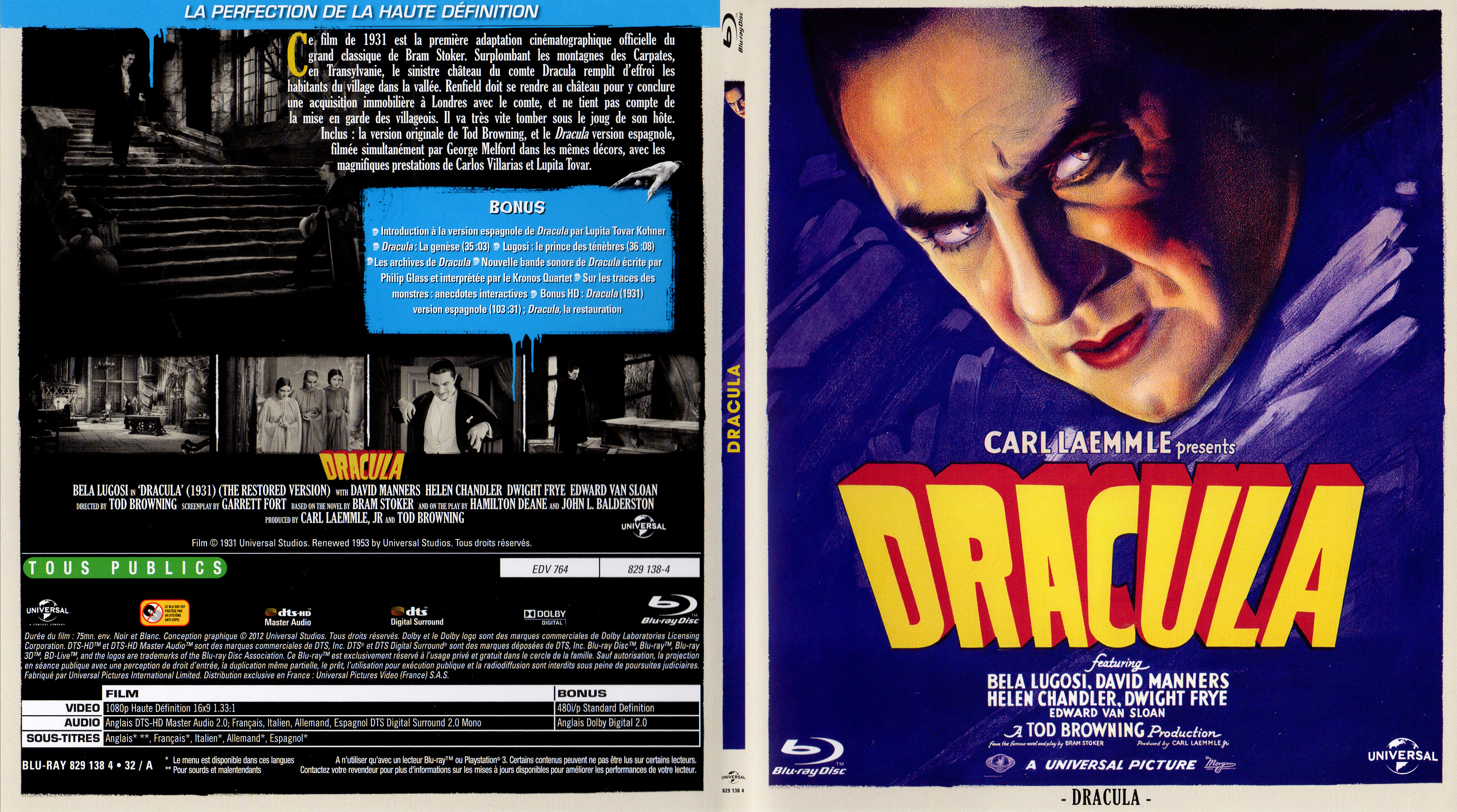 Jaquette DVD Dracula (1931) (BLU-RAY)