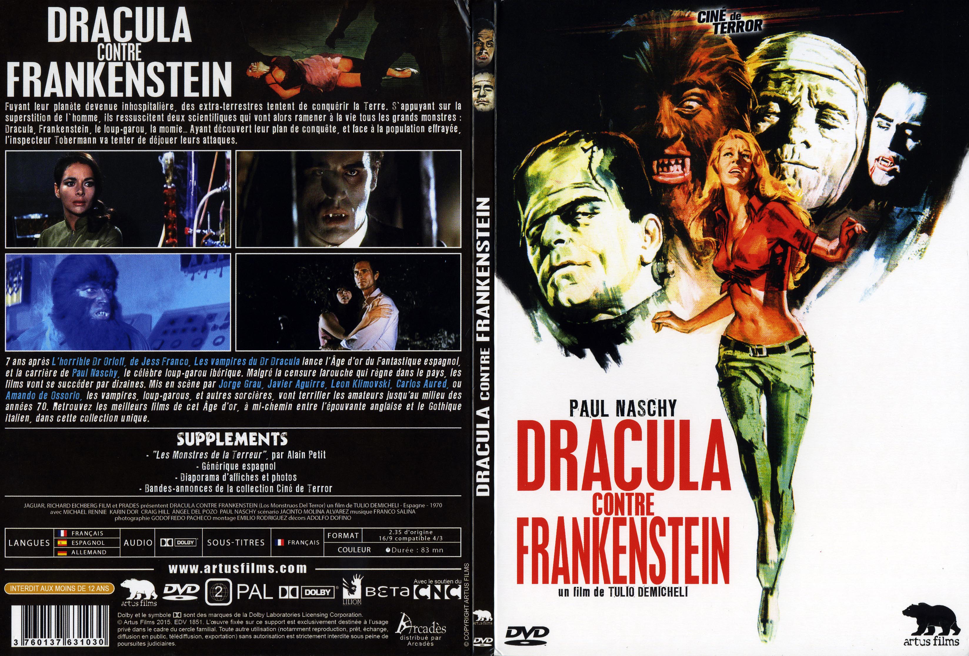 Jaquette DVD Dracula contre Frankenstein