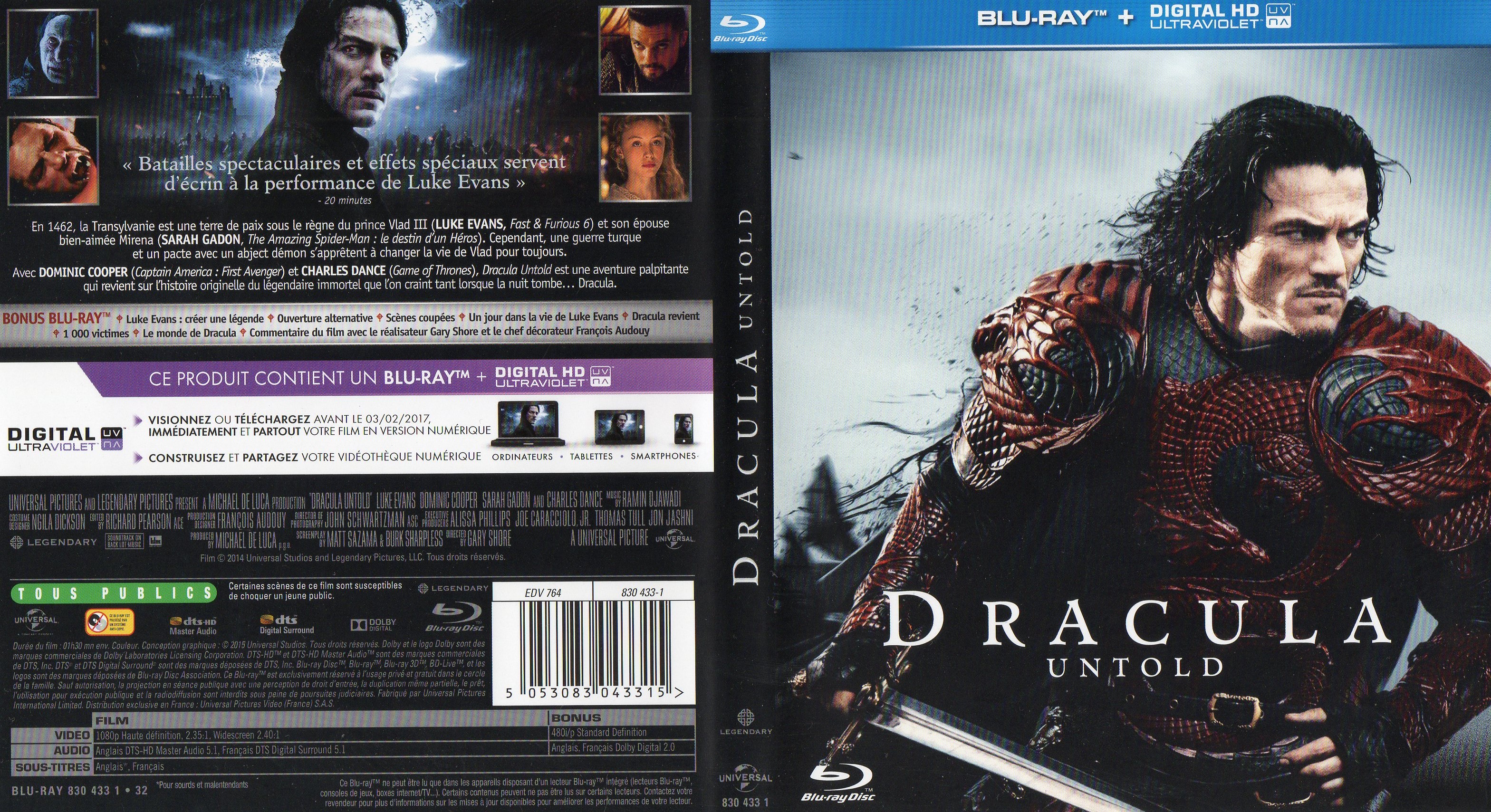 Jaquette DVD Dracula untold (BLU-RAY)